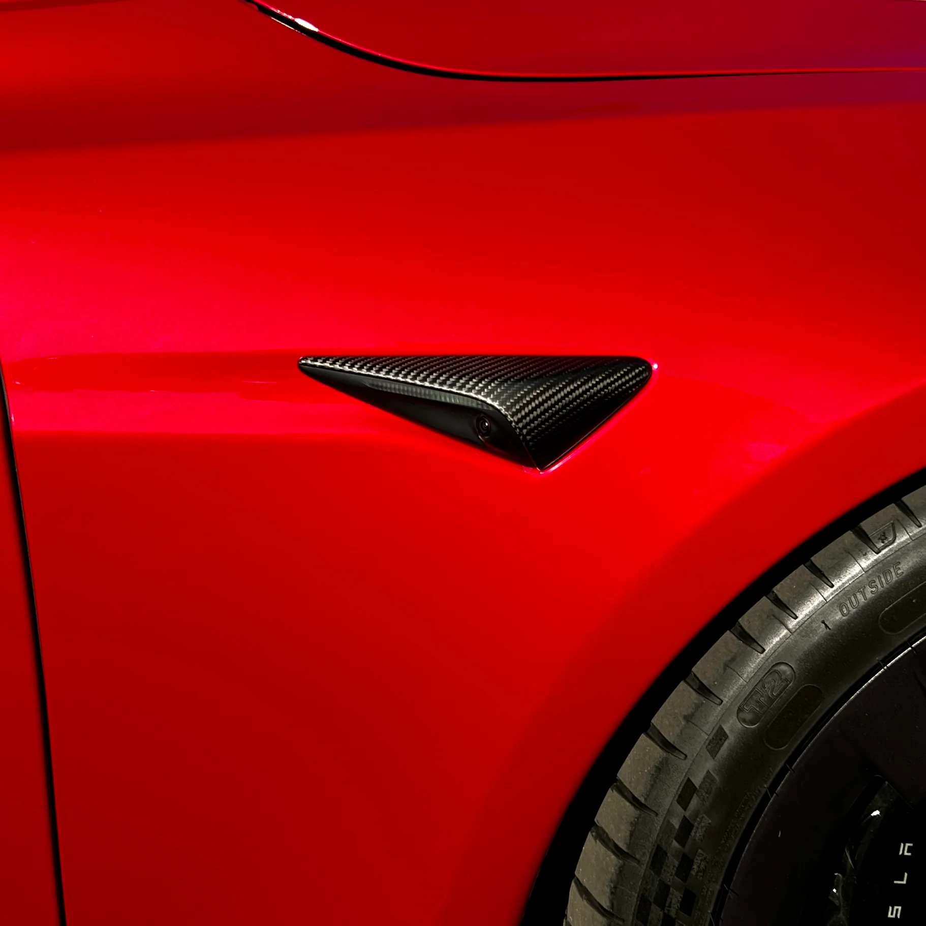 2021-2022 | Model S Top Half Style Turn Signal Overlays (1 Pair) - Fits Hardware 3.0 - Real Dry Molded Carbon Fiber - Image 9