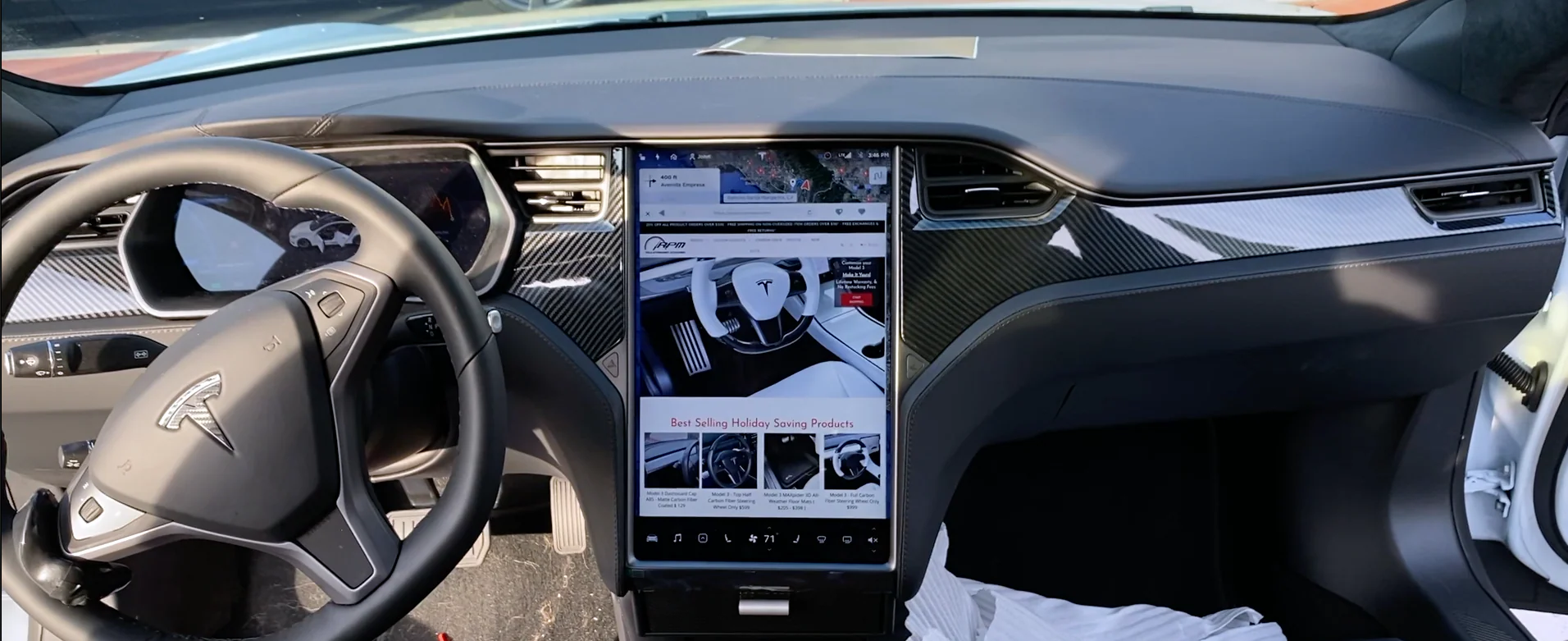 2012-2021 | Model S & X Dashboard & Center Console Upgrade Kit (7 Pieces) - Hydro Carbon Fiber Coated - Image 12