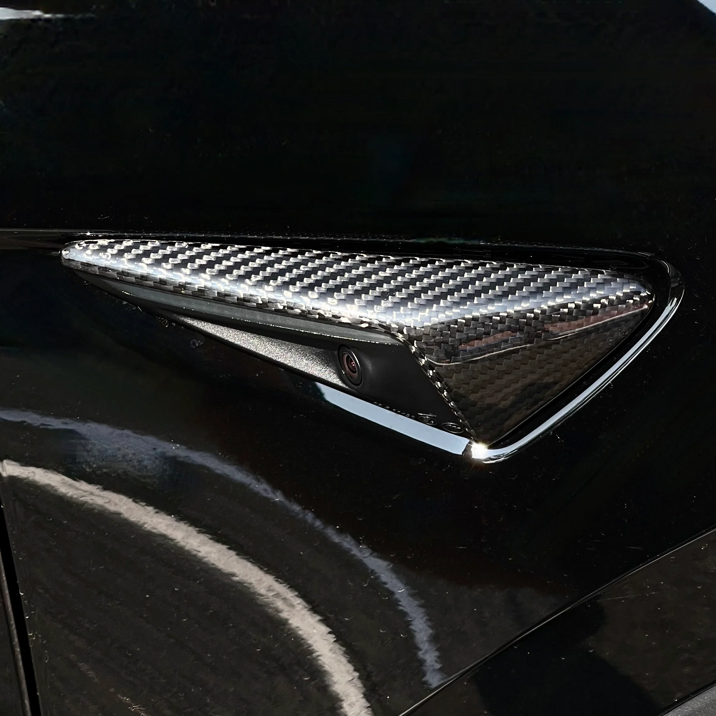 2021-2022 | Model S3XY* Top Half Style Turn Signal Overlays - Fits Hardware 3.0 (1 Pair) - Real Molded Carbon Fiber - Image 3