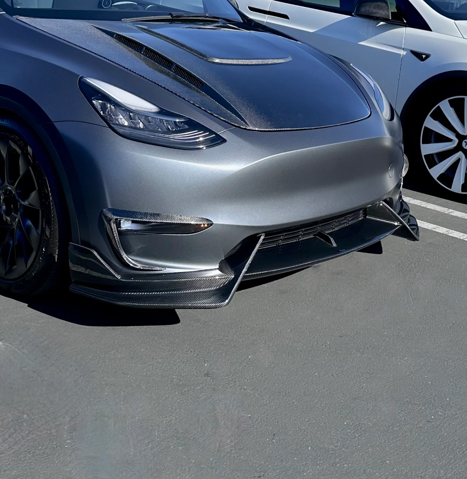 2020-2025 | Model Y Colossal Front Lip Overlay Spoiler - Real Dry Molded Carbon Fiber - Image 10