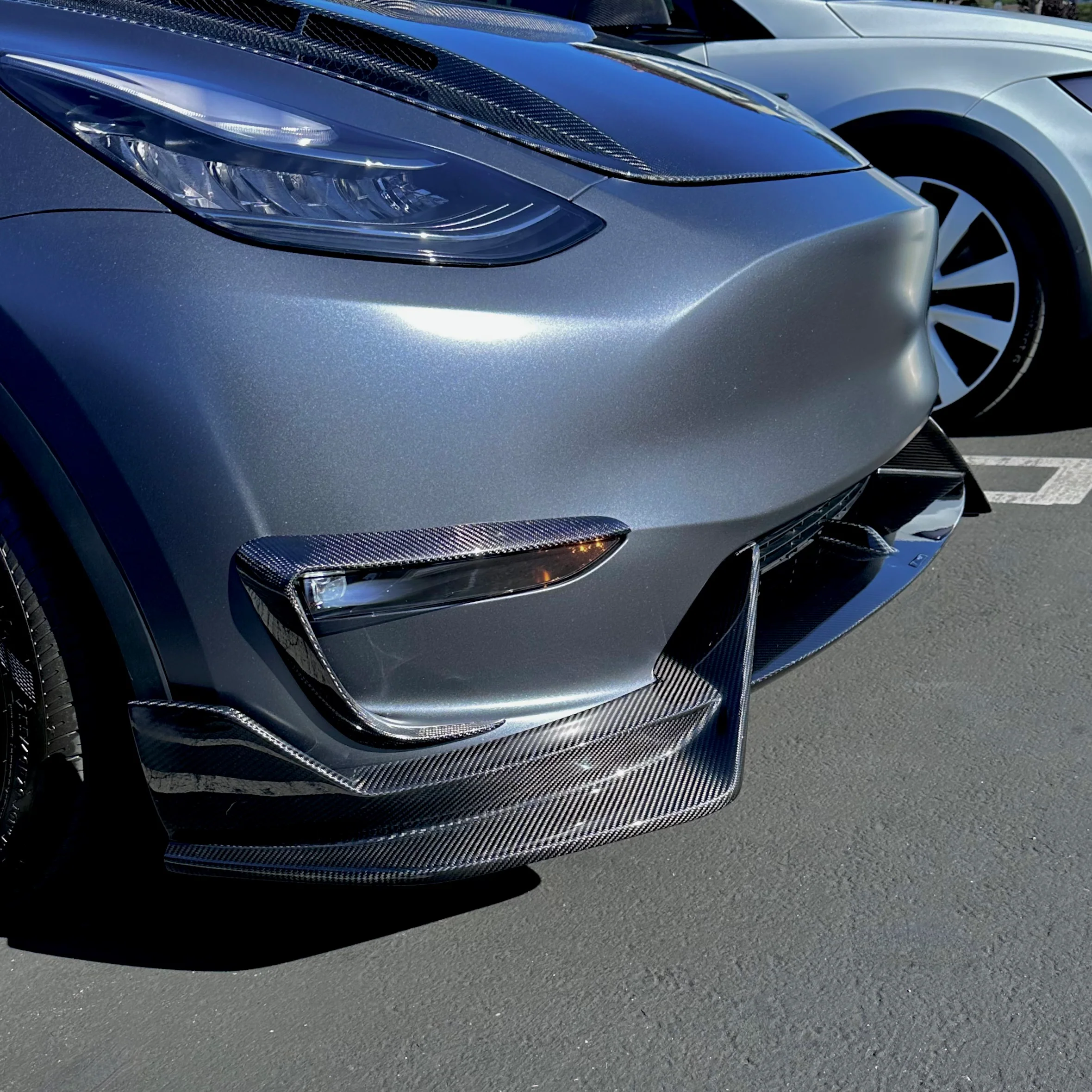 2020-2025 | Model Y Colossal Front Lip Overlay Spoiler - Real Dry Molded Carbon Fiber - Image 11