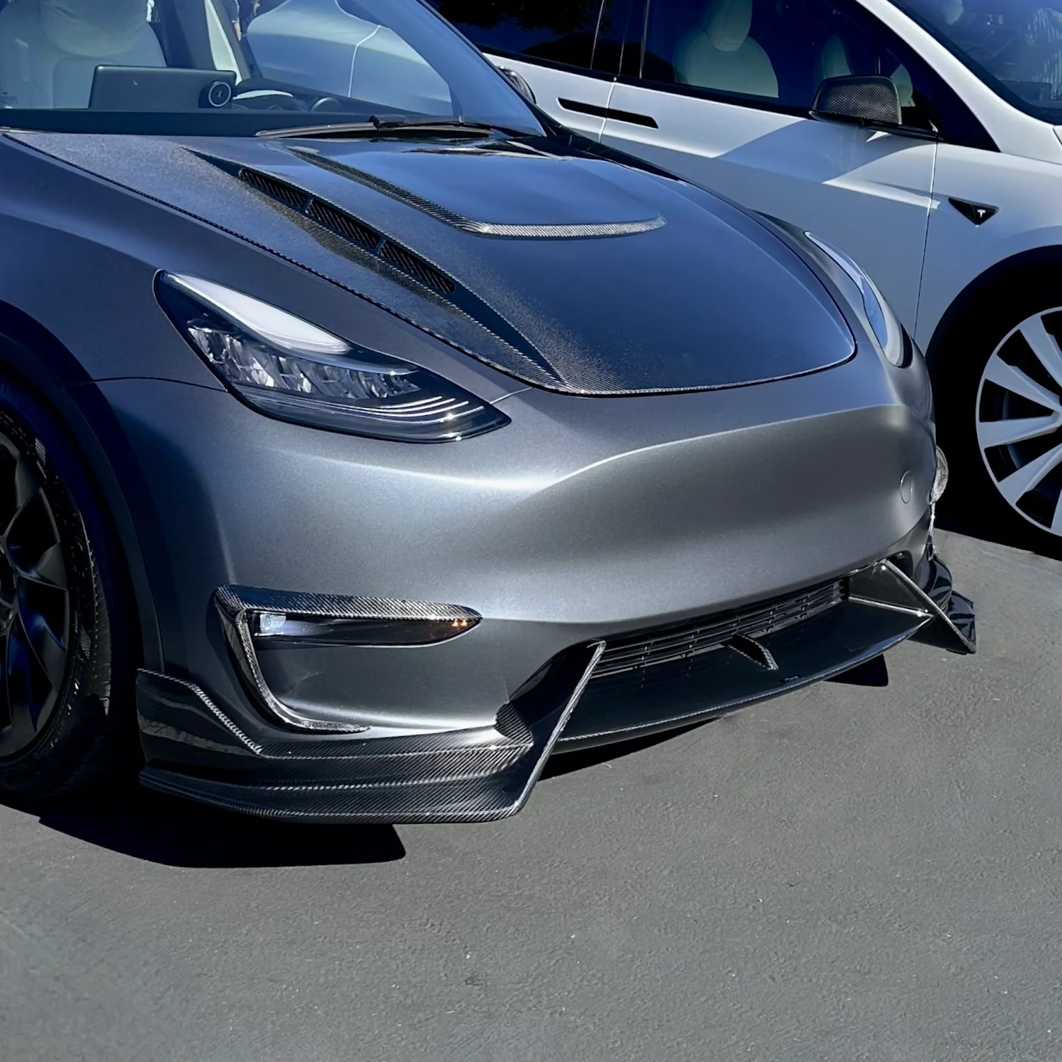 2020-2025 | Model Y Colossal Front Lip Overlay Spoiler - Real Dry Molded Carbon Fiber - Image 15
