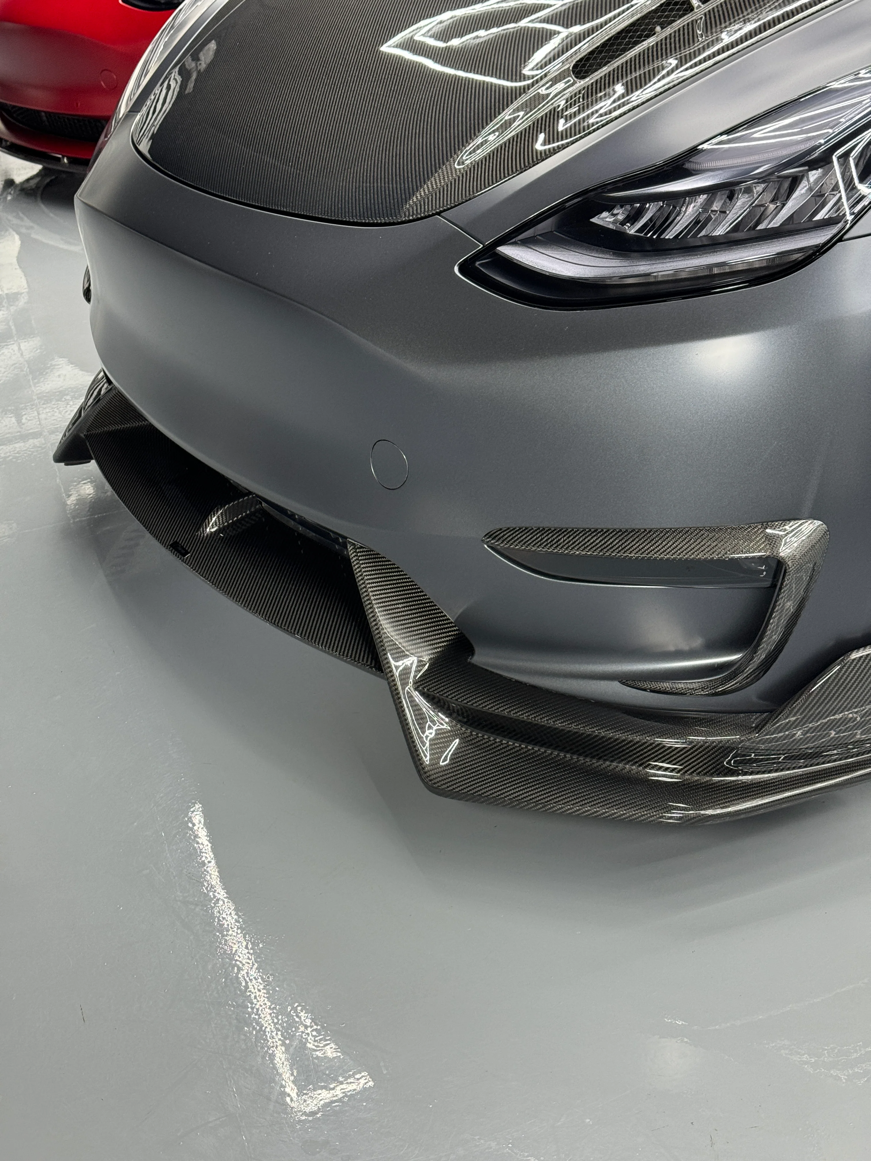 2020-2025 | Model Y Colossal Front Lip Overlay Spoiler - Real Dry Molded Carbon Fiber - Image 16