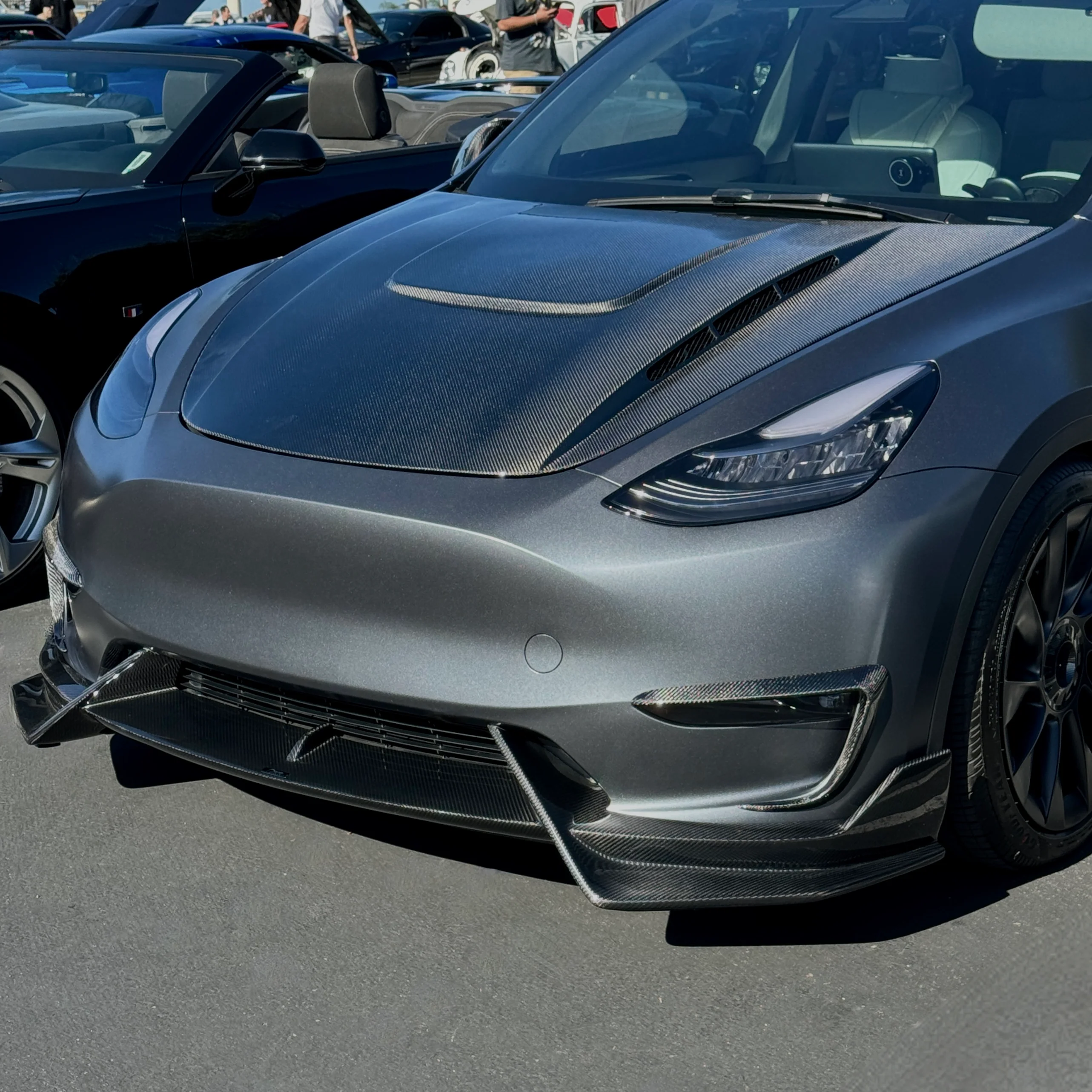 2020-2025 | Model Y Colossal Front Lip Overlay Spoiler - Real Dry Molded Carbon Fiber - Image 8