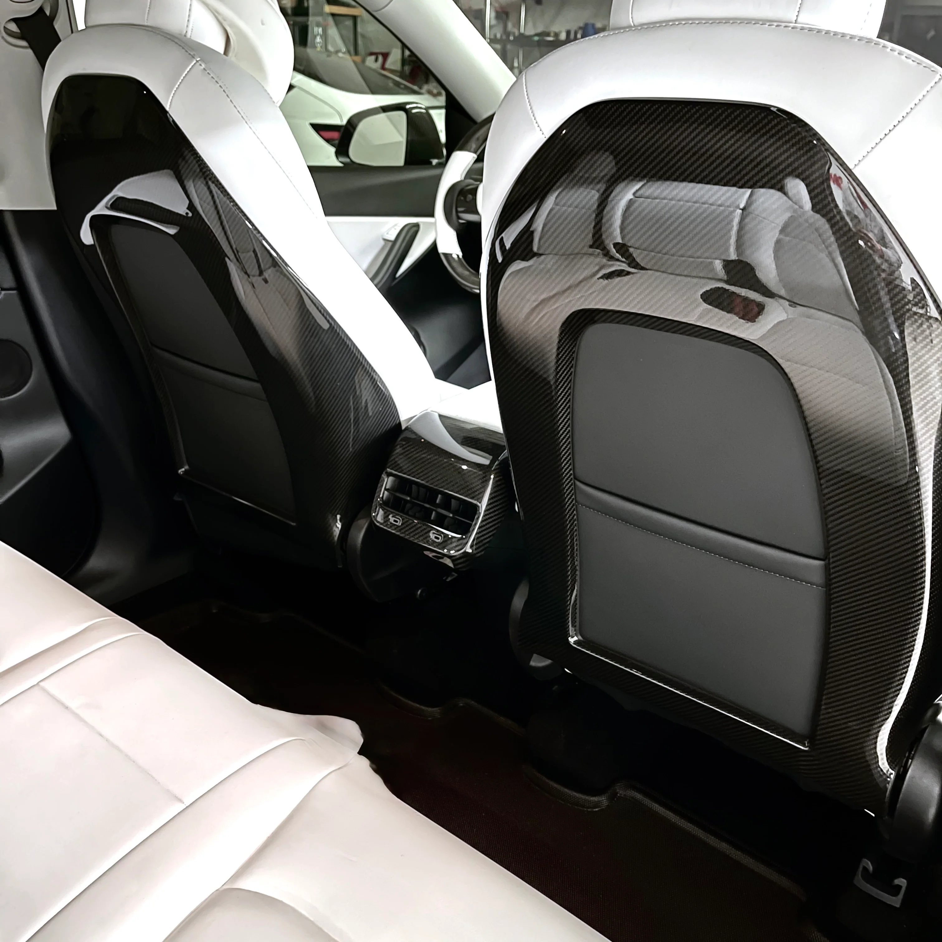 Model 3 & Y Seat Back Overlays (1 Pair) - Real Molded Carbon Fiber - Image 3