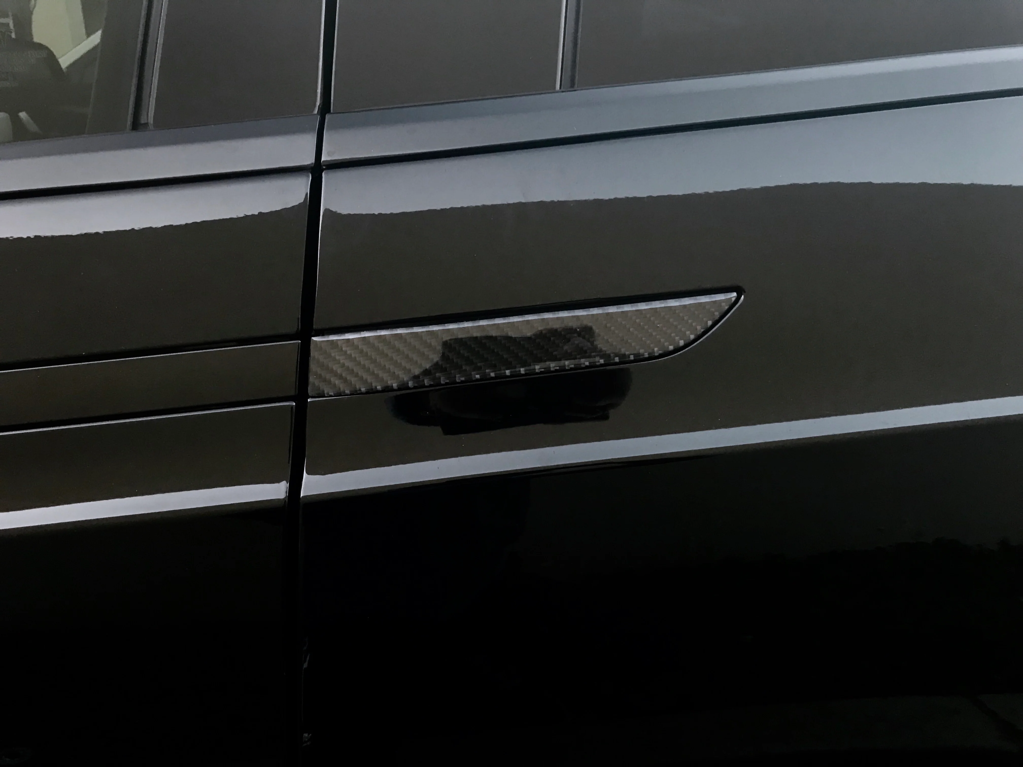 Model X Door Handle Overlay - Flexible Urethane Carbon Fiber - Image 3