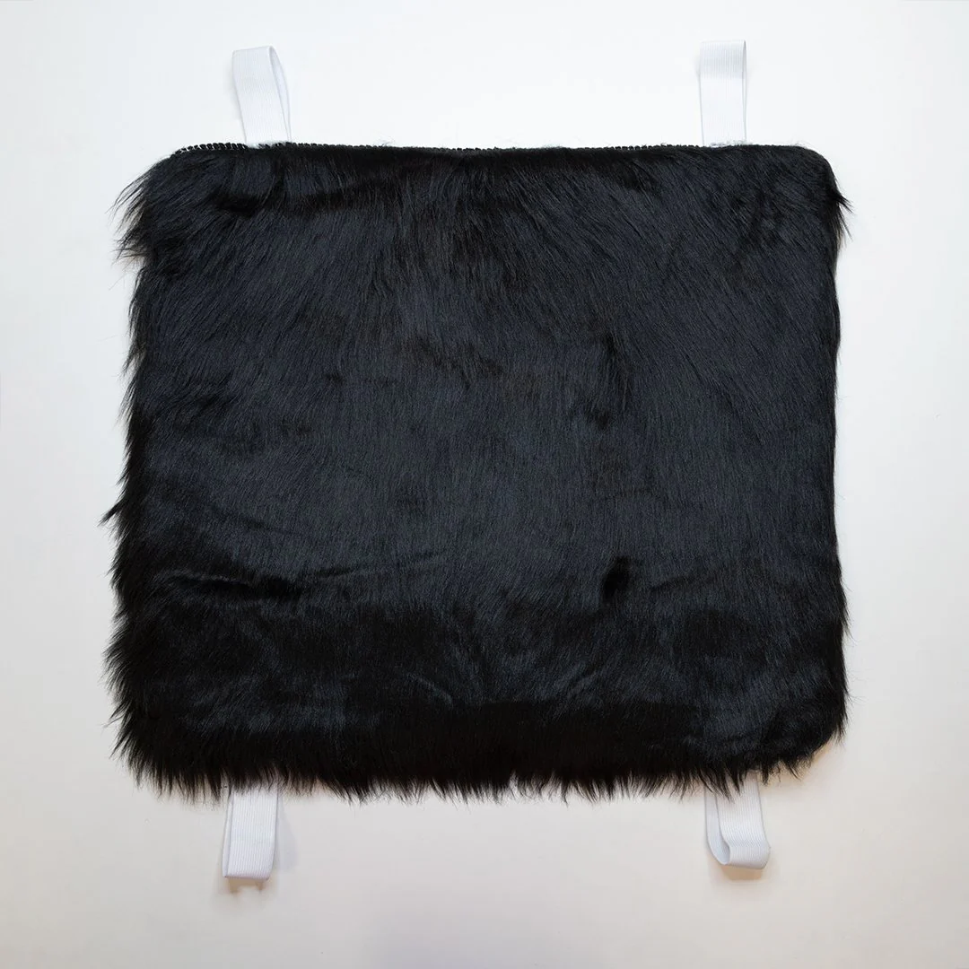 Faux Sheepskin Seat Covers, Headrests, & Pillows Front & Rear - Black (SET OF 7) - Image 5