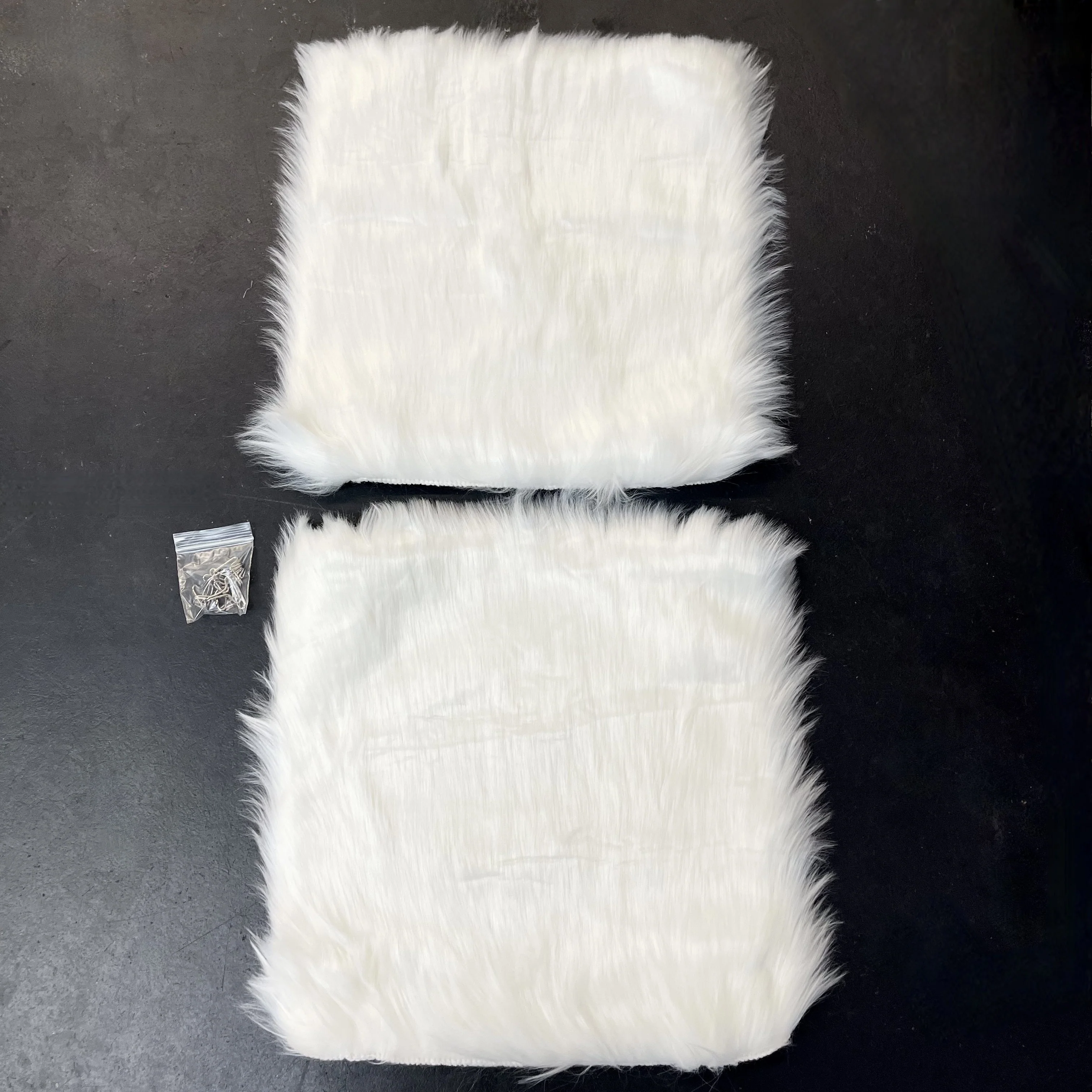 Faux Sheepskin Seat Covers, Headrests, & Pillows Front & Rear- White (SET OF 7) - Image 11