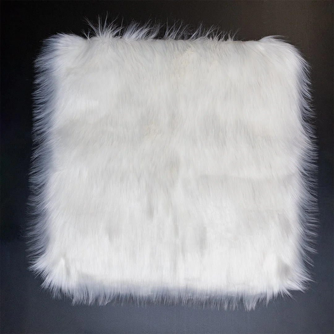 Faux Sheepskin Seat Covers, Headrests, & Pillows Front & Rear- White (SET OF 7) - Image 8