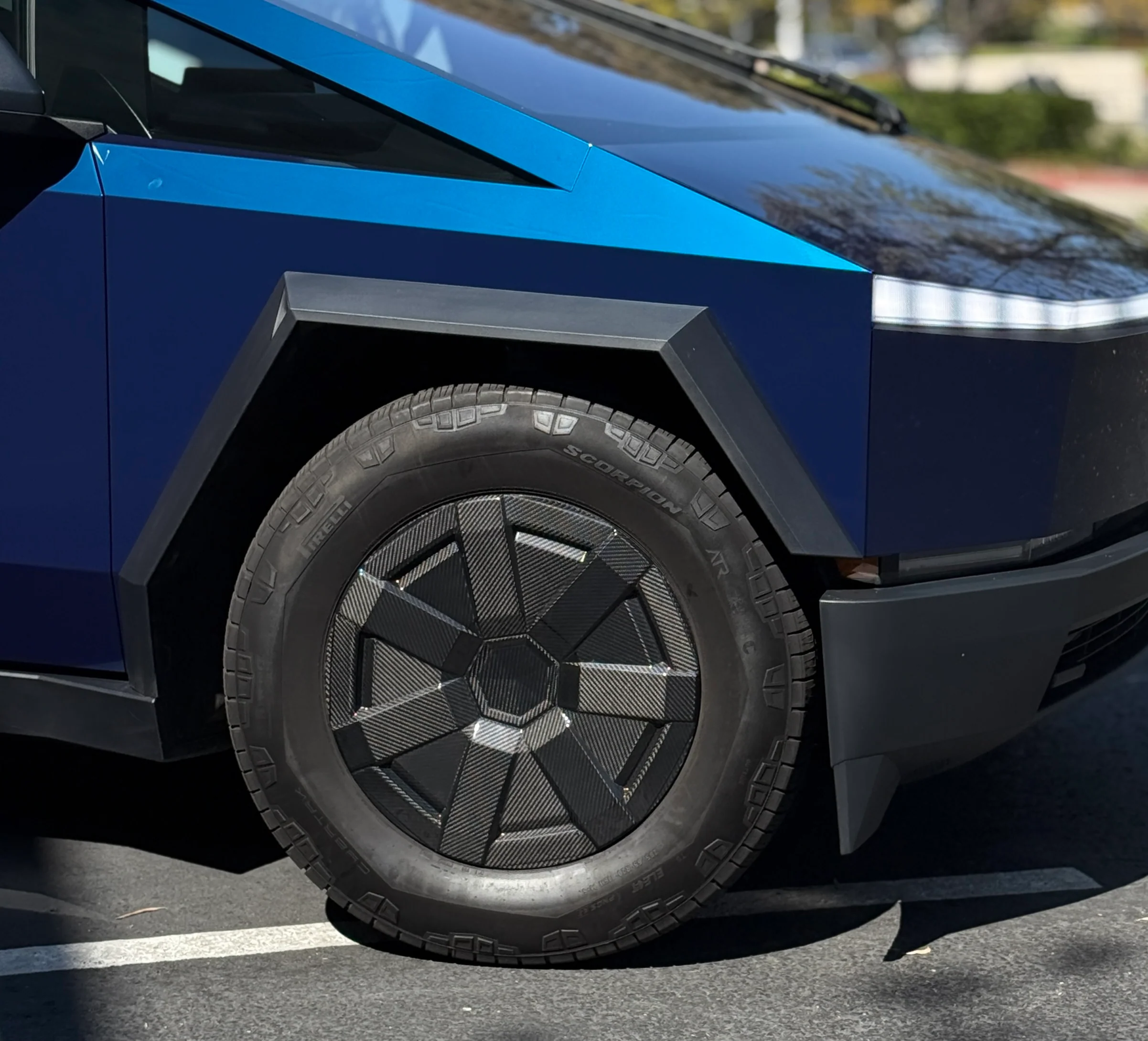 Cybertruck All-Season Core Wheel Cap Replacement - Real Dry Molded Carbon Fiber - Image 3