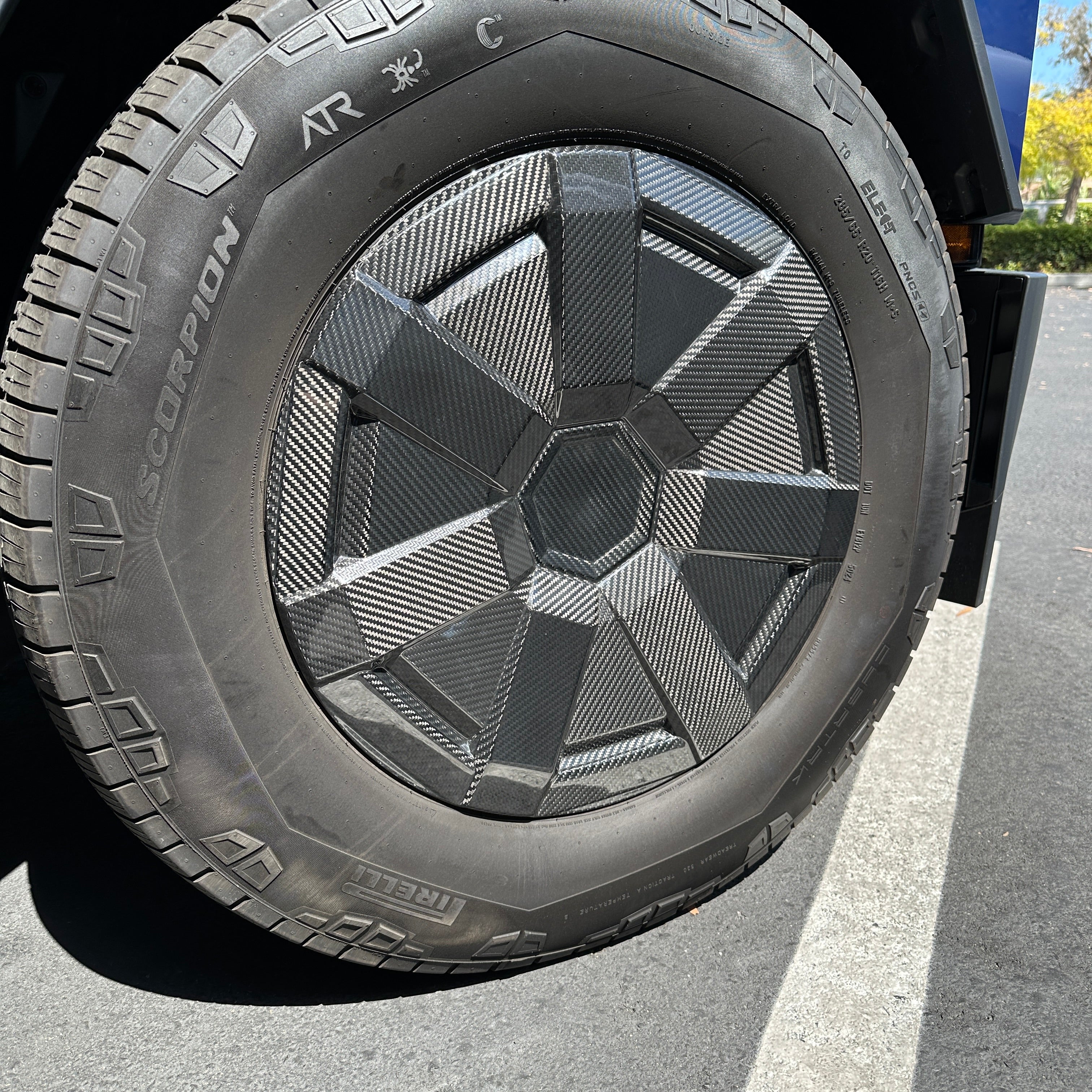 Cybertruck All-Season Core Wheel Cap Replacement - Real Dry Molded Carbon Fiber - Image 5