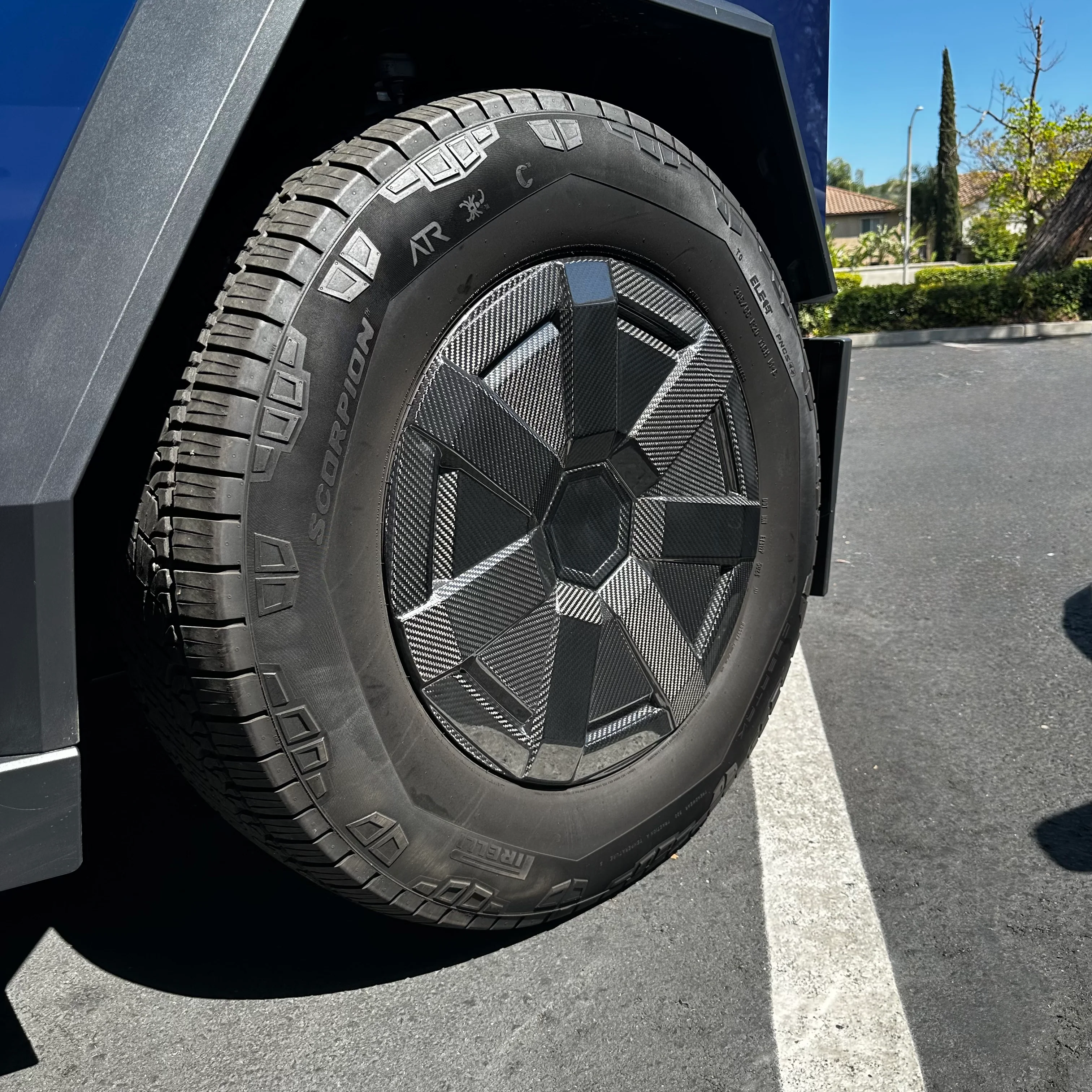 Cybertruck All-Season Core Wheel Cap Replacement - Real Dry Molded Carbon Fiber - Image 6