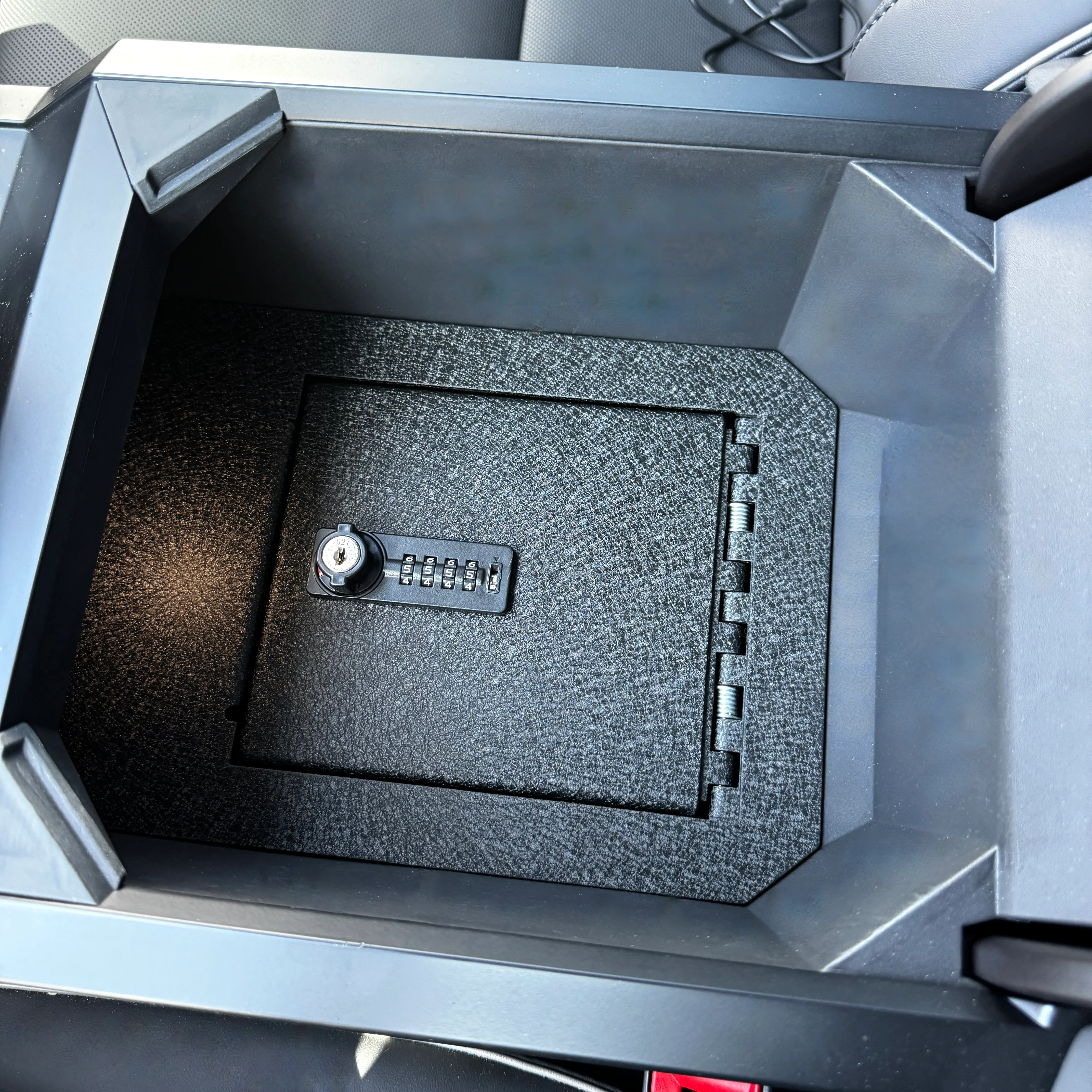 Cybertruck Center Console Dual Locking Safe - Key Locking and Combination - Image 6