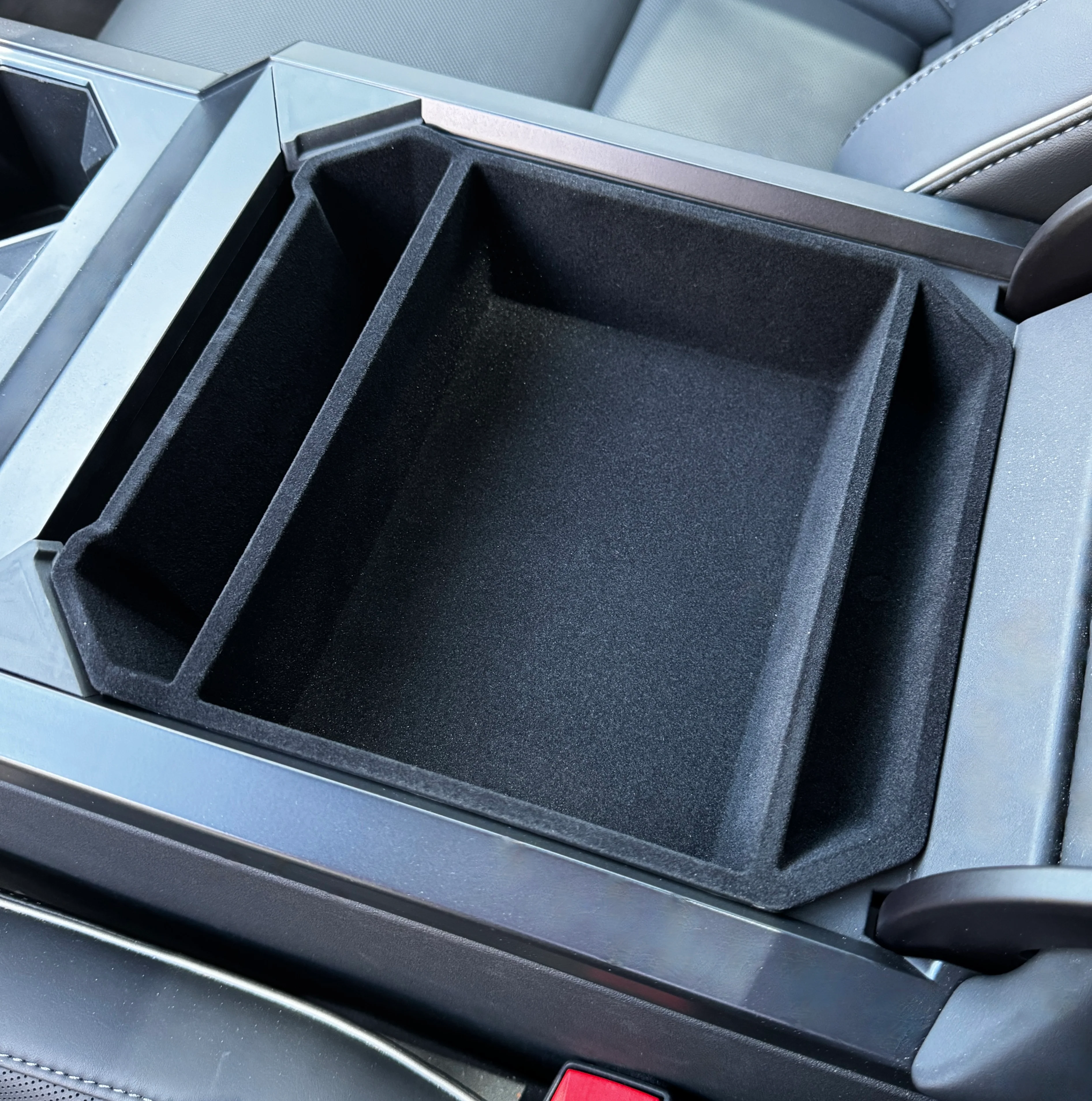 Cybertruck Armrest Storage Tray - ABS Flocked Liner - Image 3