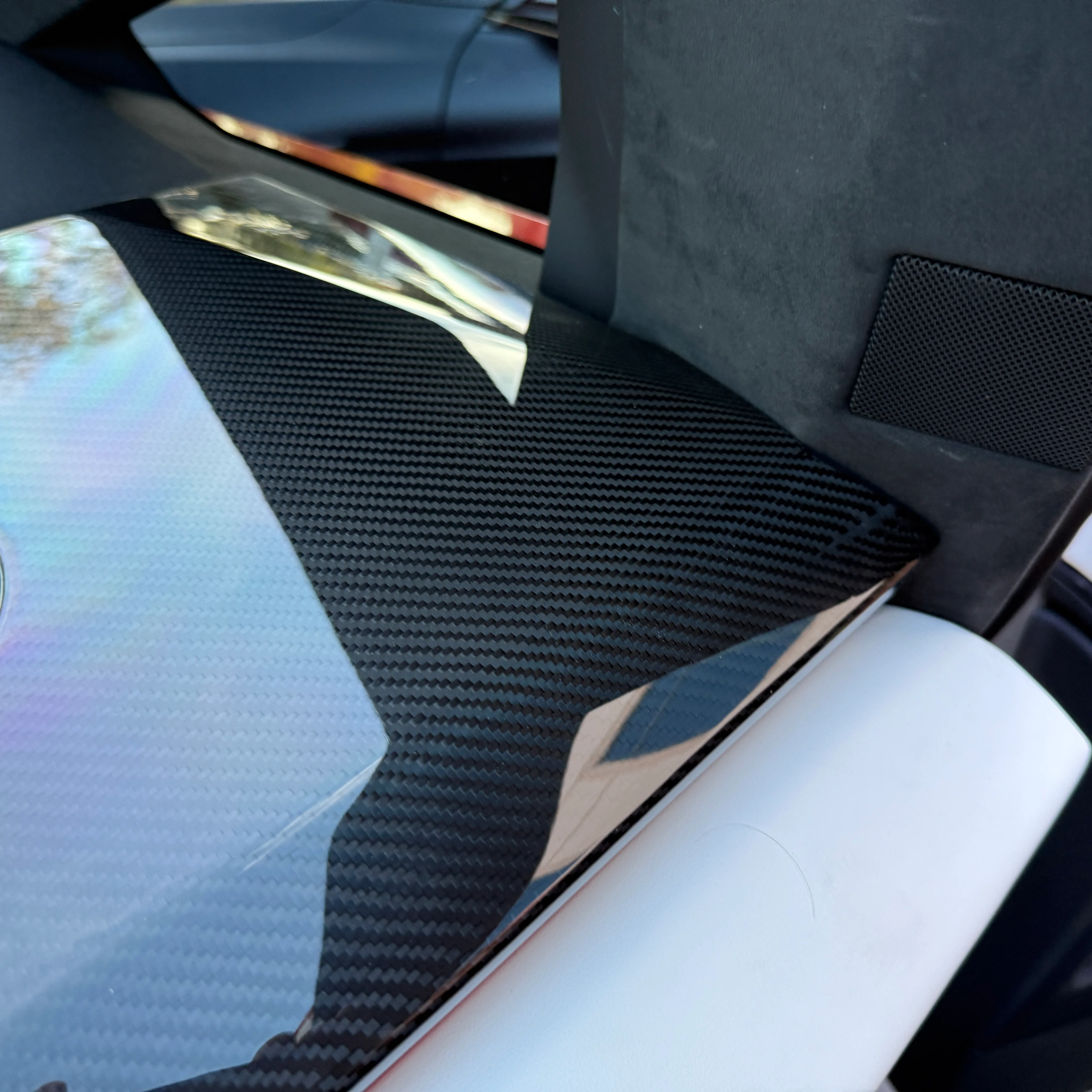 Cybertruck Top Upper Dashboard Overlay - Real Dry Molded Carbon Fiber - Image 11