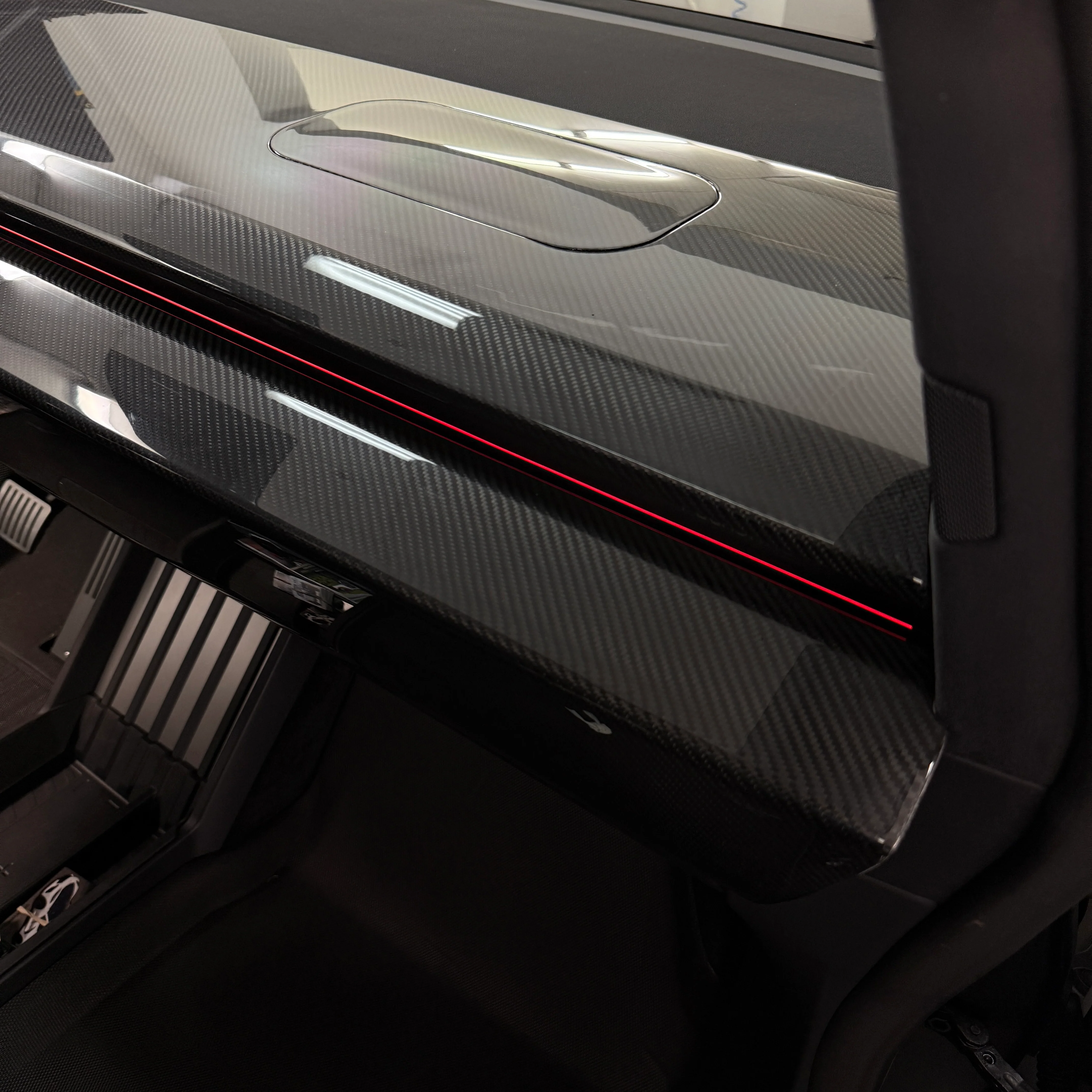 Cybertruck Top Upper Dashboard Overlay - Real Dry Molded Carbon Fiber - Image 19
