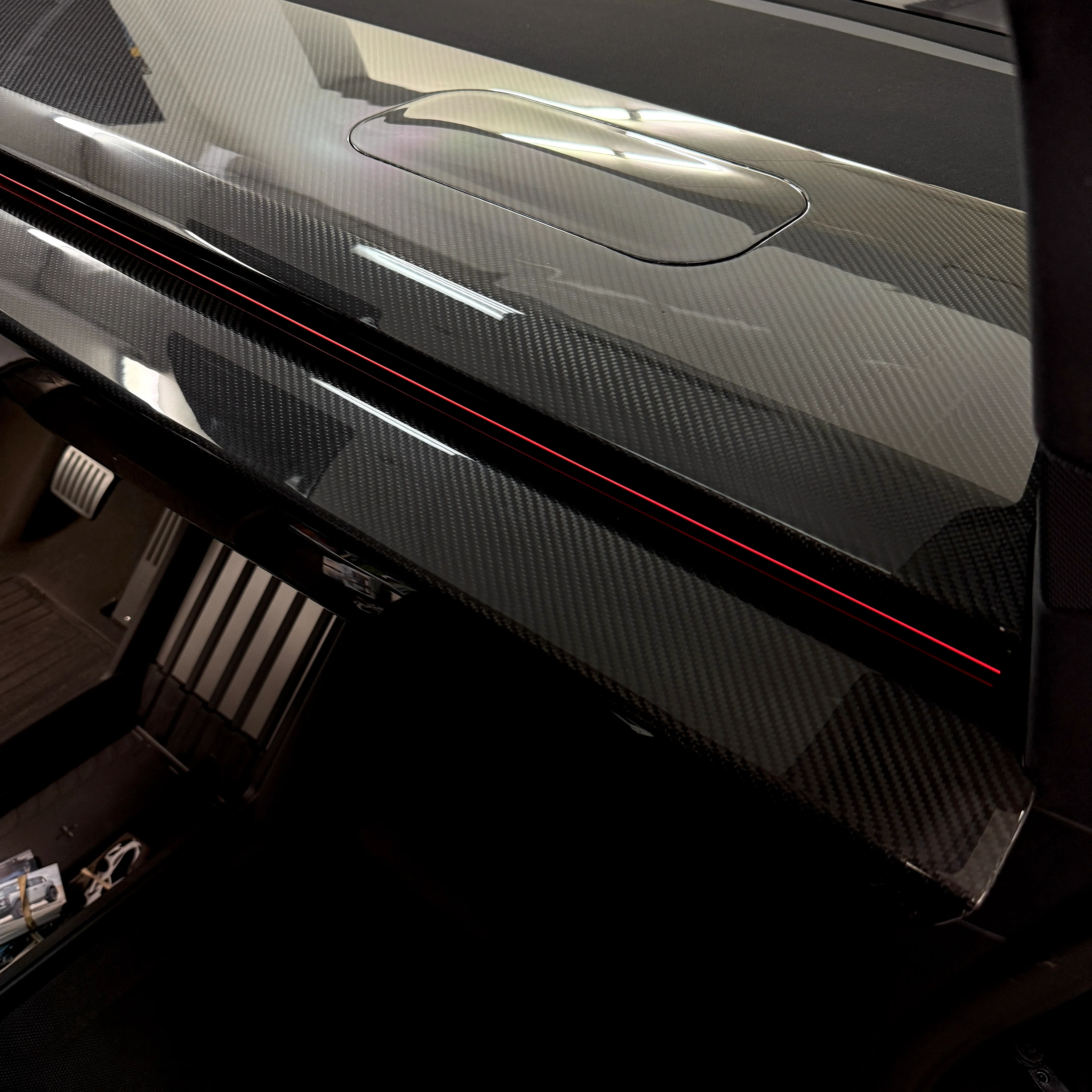 Cybertruck Top Upper Dashboard Overlay - Real Dry Molded Carbon Fiber - Image 21