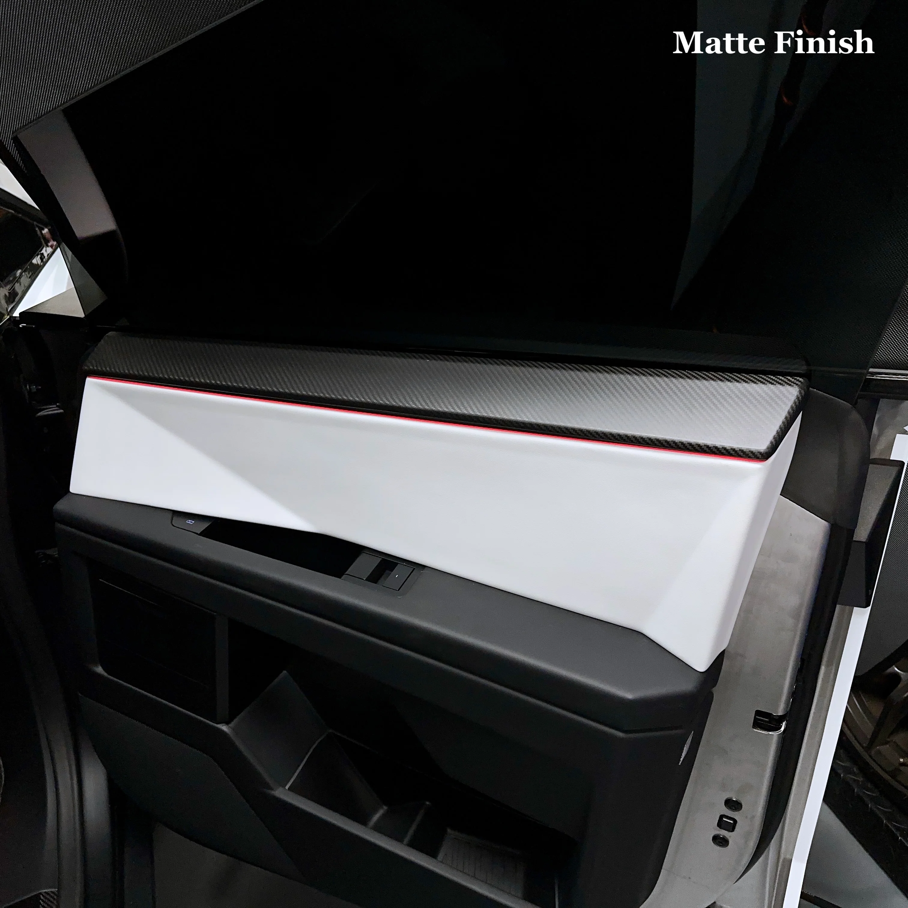 Cybertruck Front & Rear Upper Door Panel Overlays (4 Pieces) - Real Dry Molded Carbon Fiber - Image 10