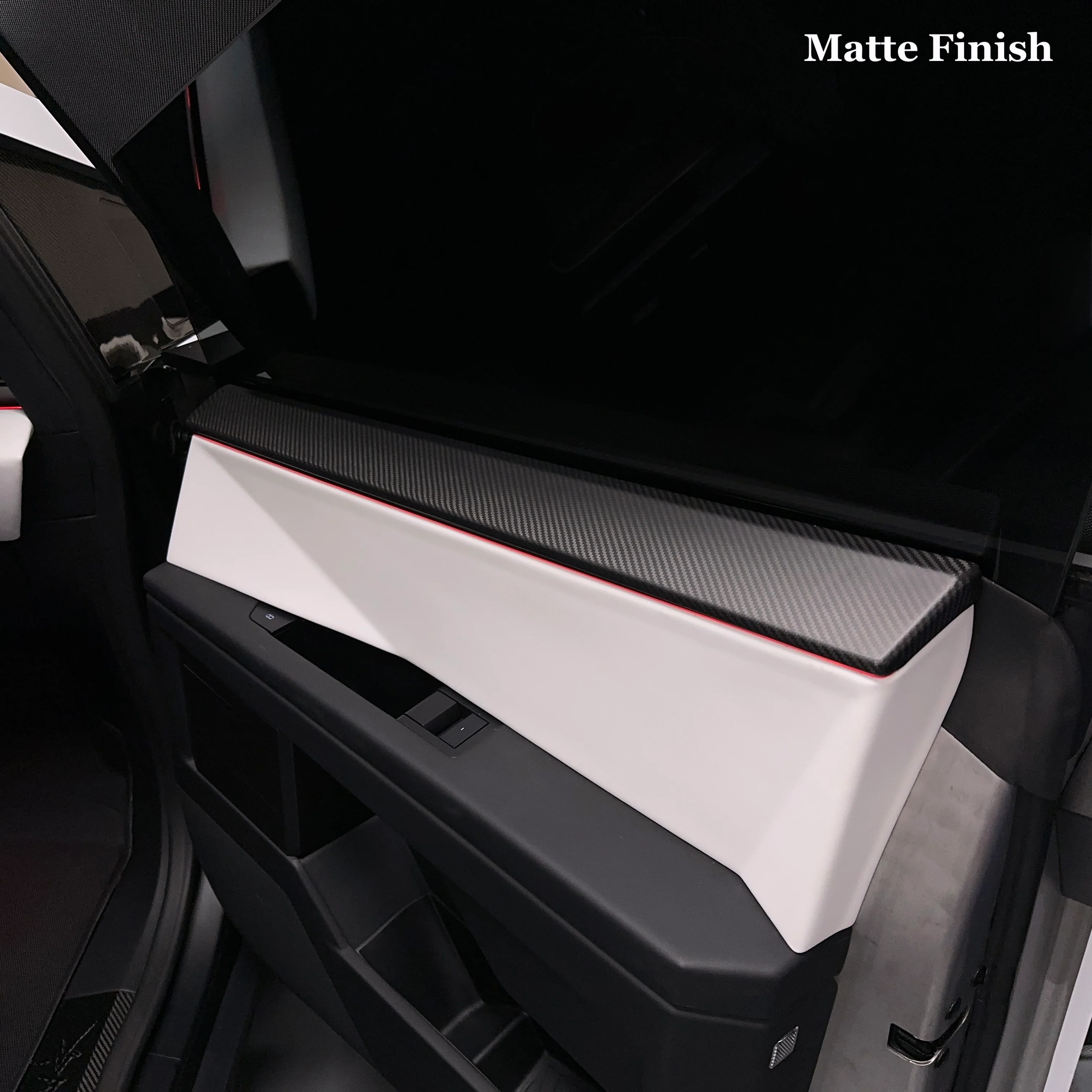 Cybertruck Front & Rear Upper Door Panel Overlays (4 Pieces) - Real Dry Molded Carbon Fiber - Image 4