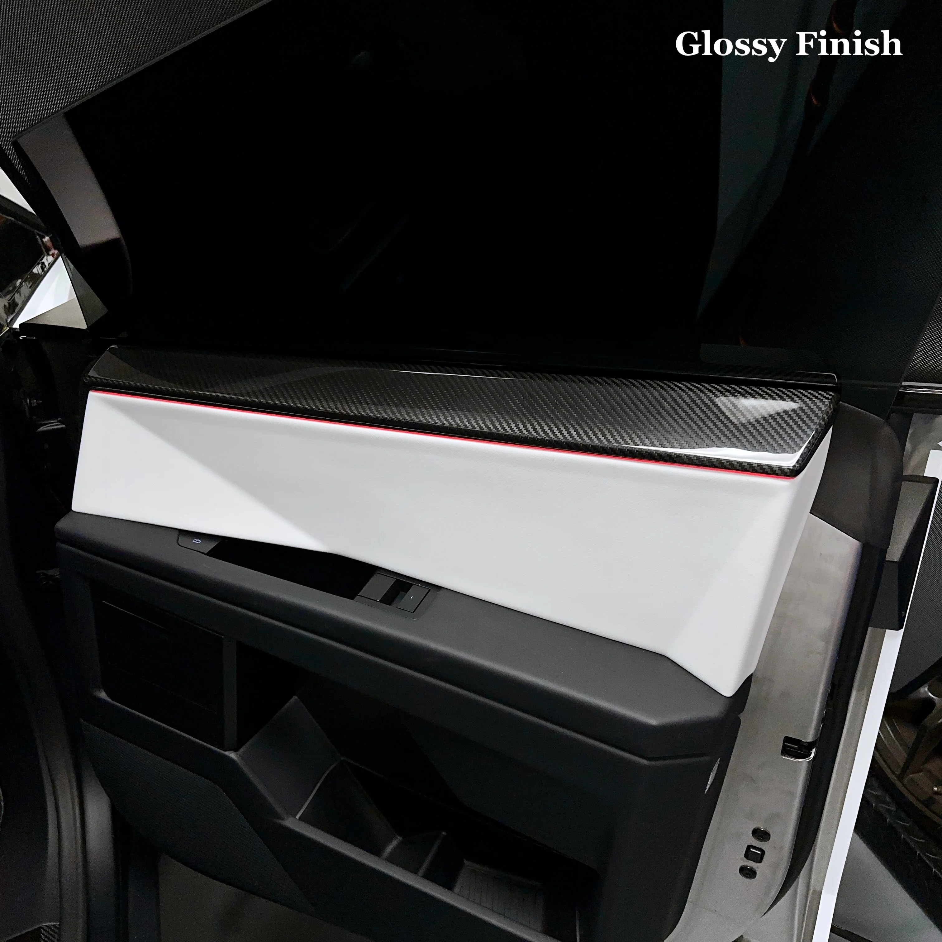 Cybertruck Front & Rear Upper Door Panel Overlays (4 Pieces) - Real Dry Molded Carbon Fiber - Image 7