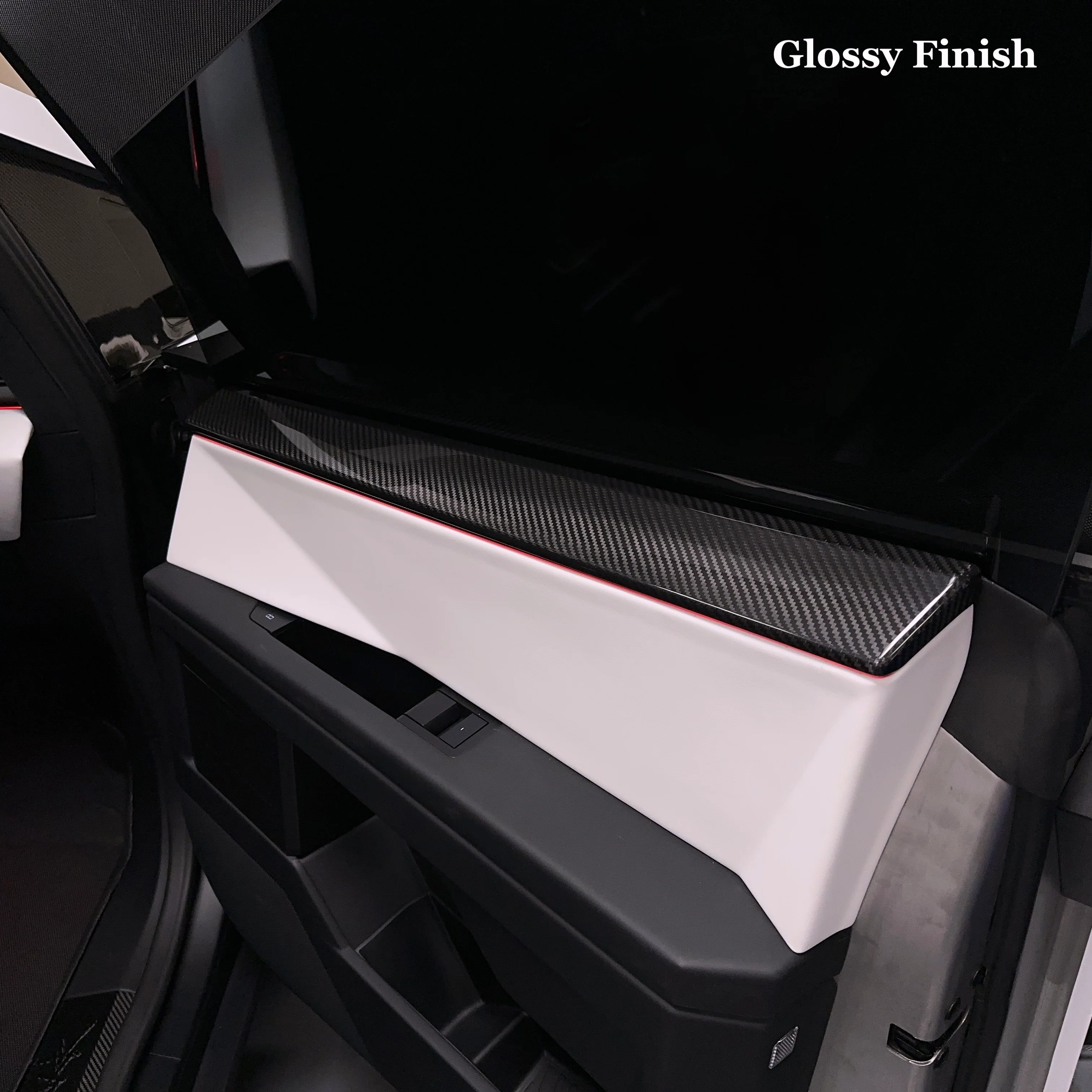 Cybertruck Front & Rear Upper Door Panel Overlays (4 Pieces) - Real Dry Molded Carbon Fiber - Image 8