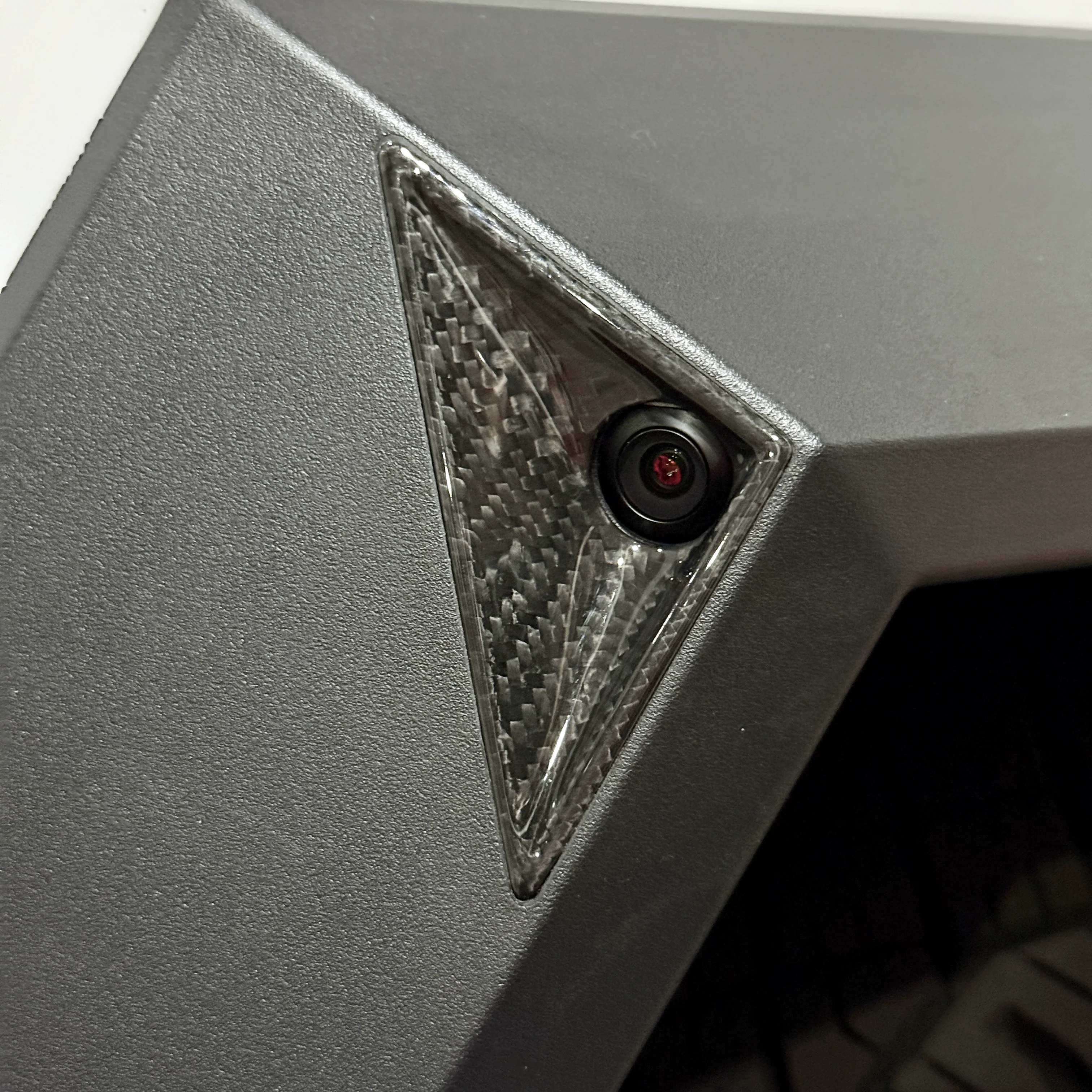 Cybertruck Front Fender Camera Applique Overlays (1 Pair) - Real Molded Carbon Fiber - Image 3