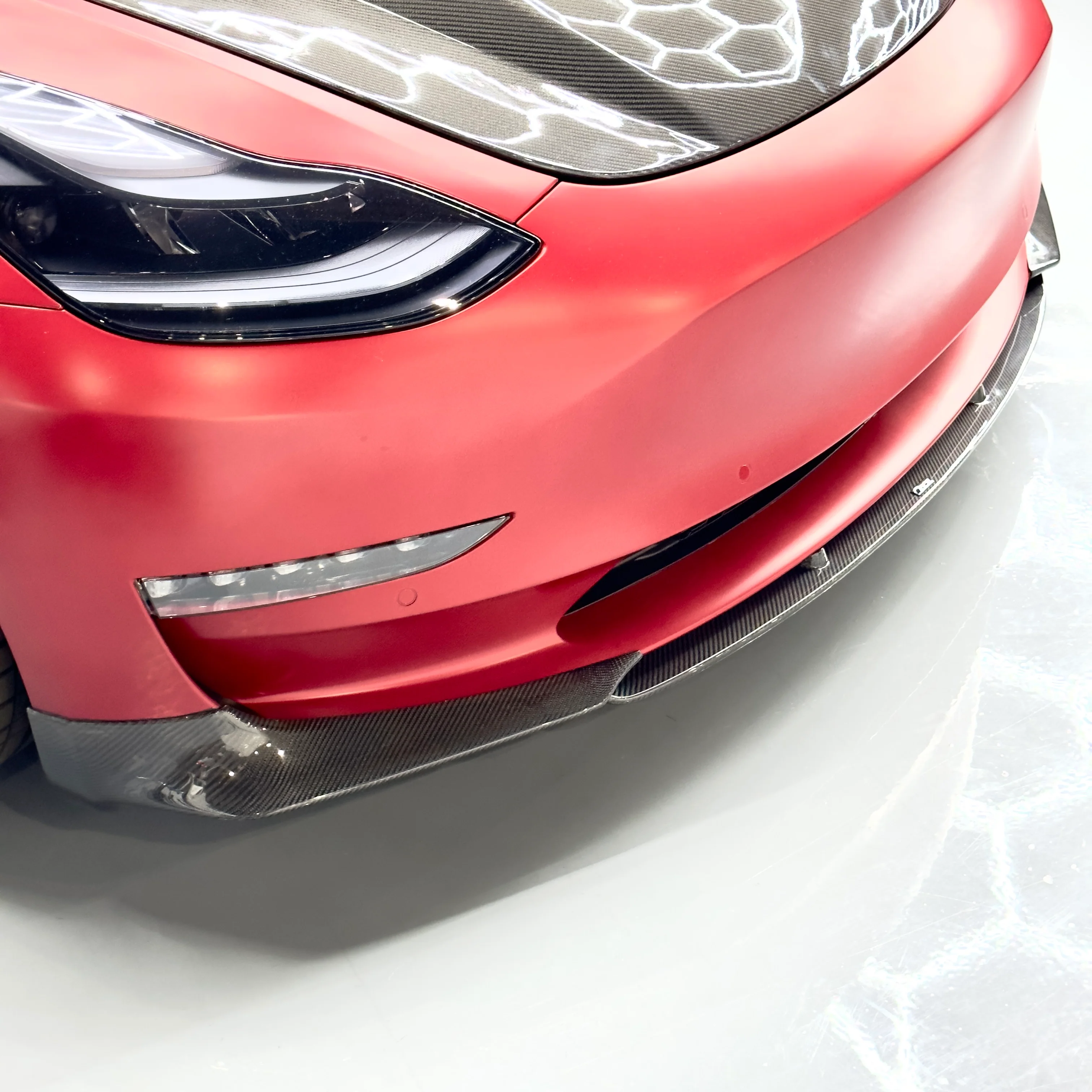 2017-2023 | Model 3 Front Lip Splitter Gen. 2 (3 Piece Style) - Real Molded Carbon Fiber - Image 5