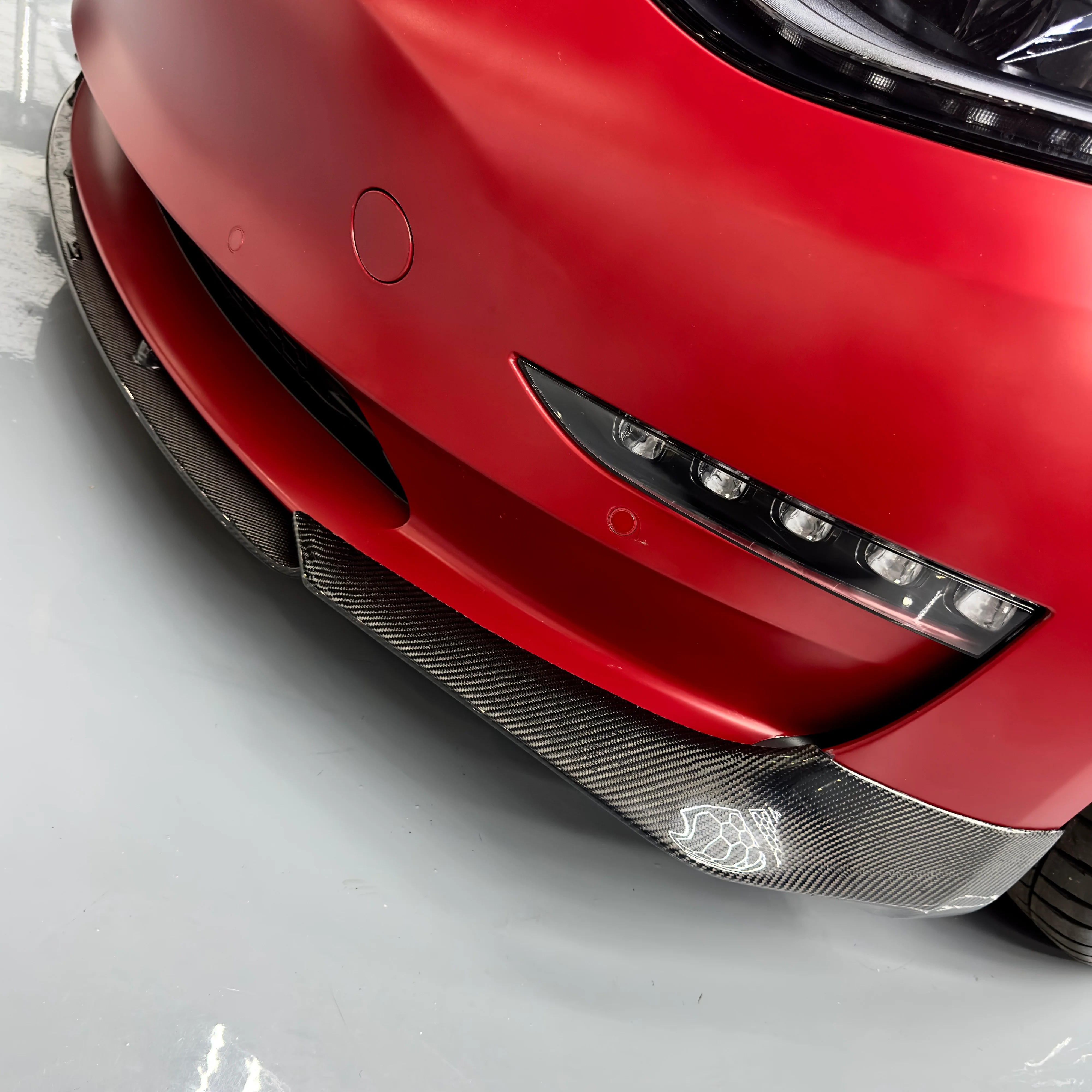 2017-2023 | Model 3 Front Lip Splitter Gen. 2 (3 Piece Style) - Real Molded Carbon Fiber - Image 8