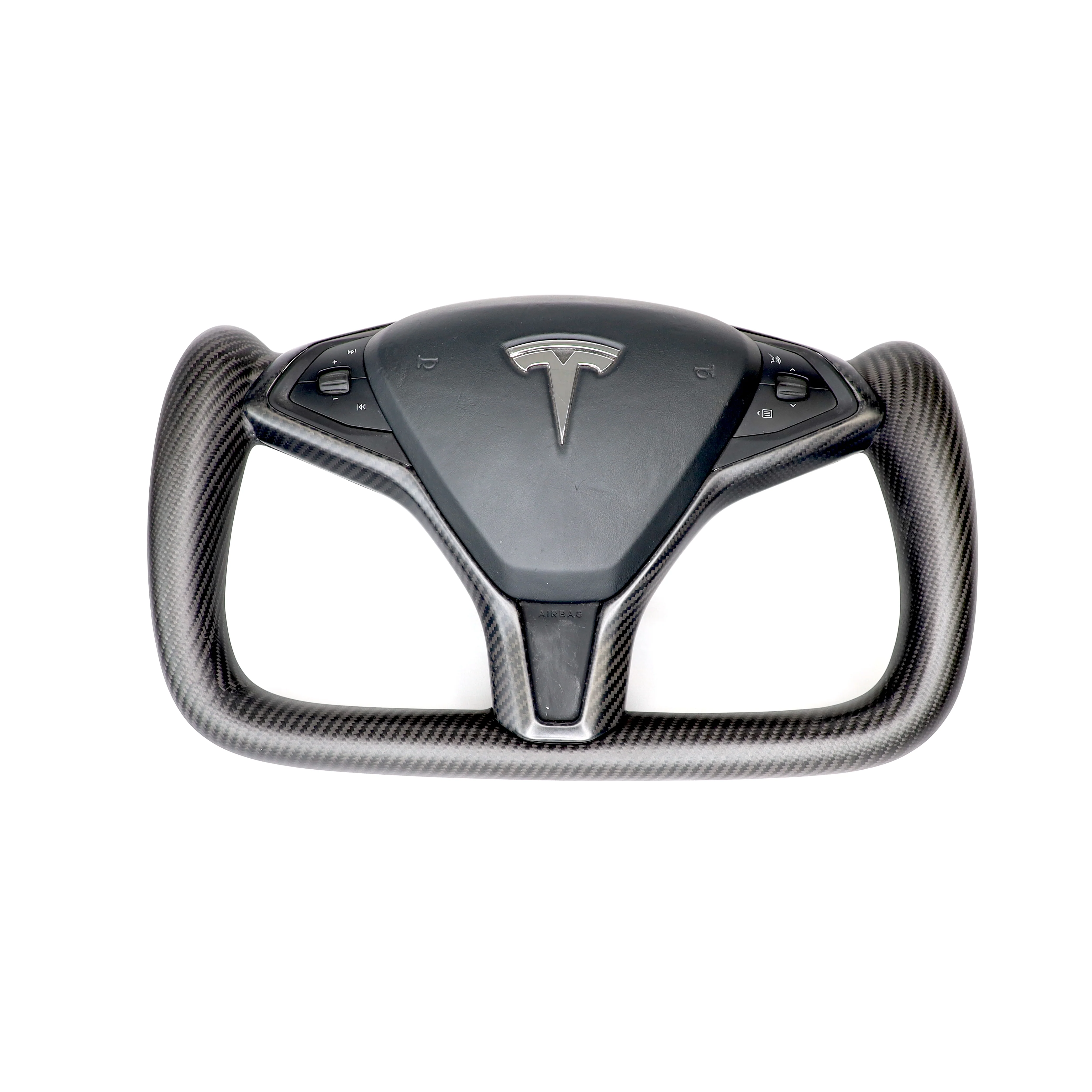 2012-2020 Model S & X Steering Wheel Bezel Overlay - Real Molded Carbon Fiber - Image 10