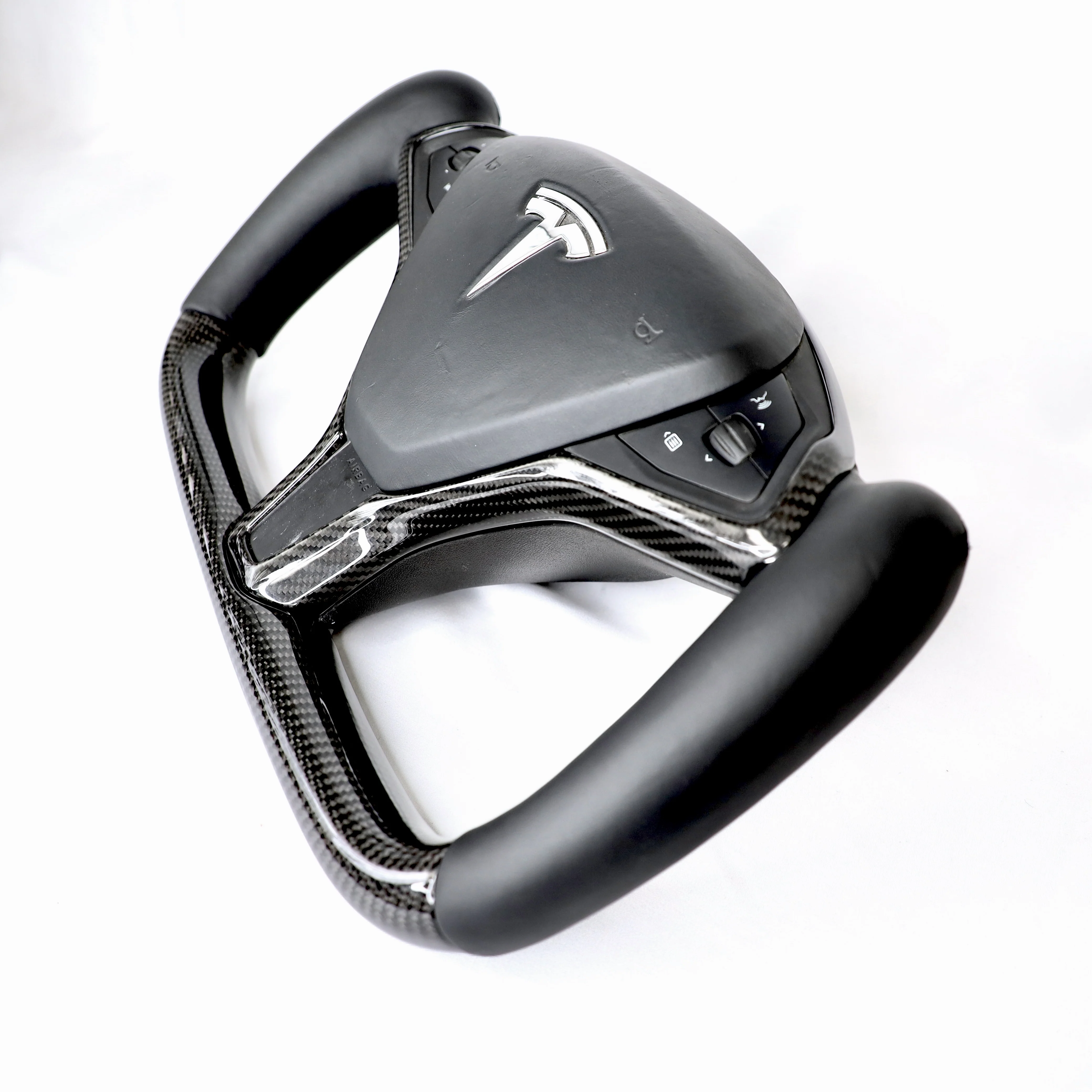 2012-2020 Model S & X Steering Wheel Bezel Overlay - Real Molded Carbon Fiber - Image 9