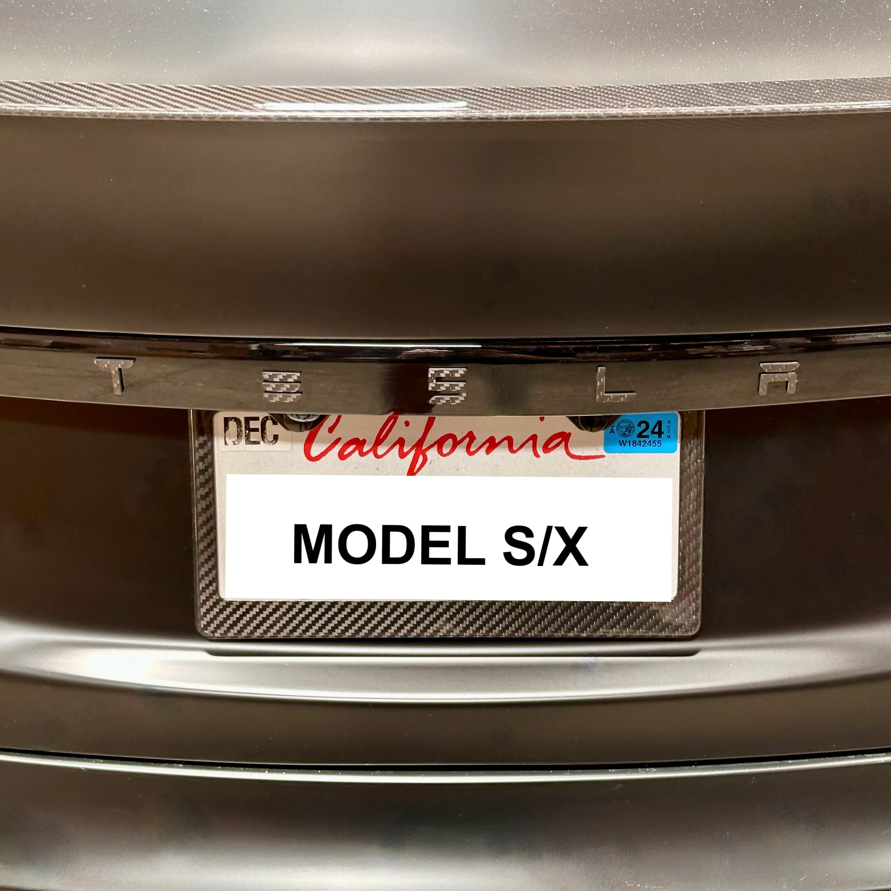 T-E-S-L-A Tailgate Emblem - Real Molded Carbon Fiber - Image 3