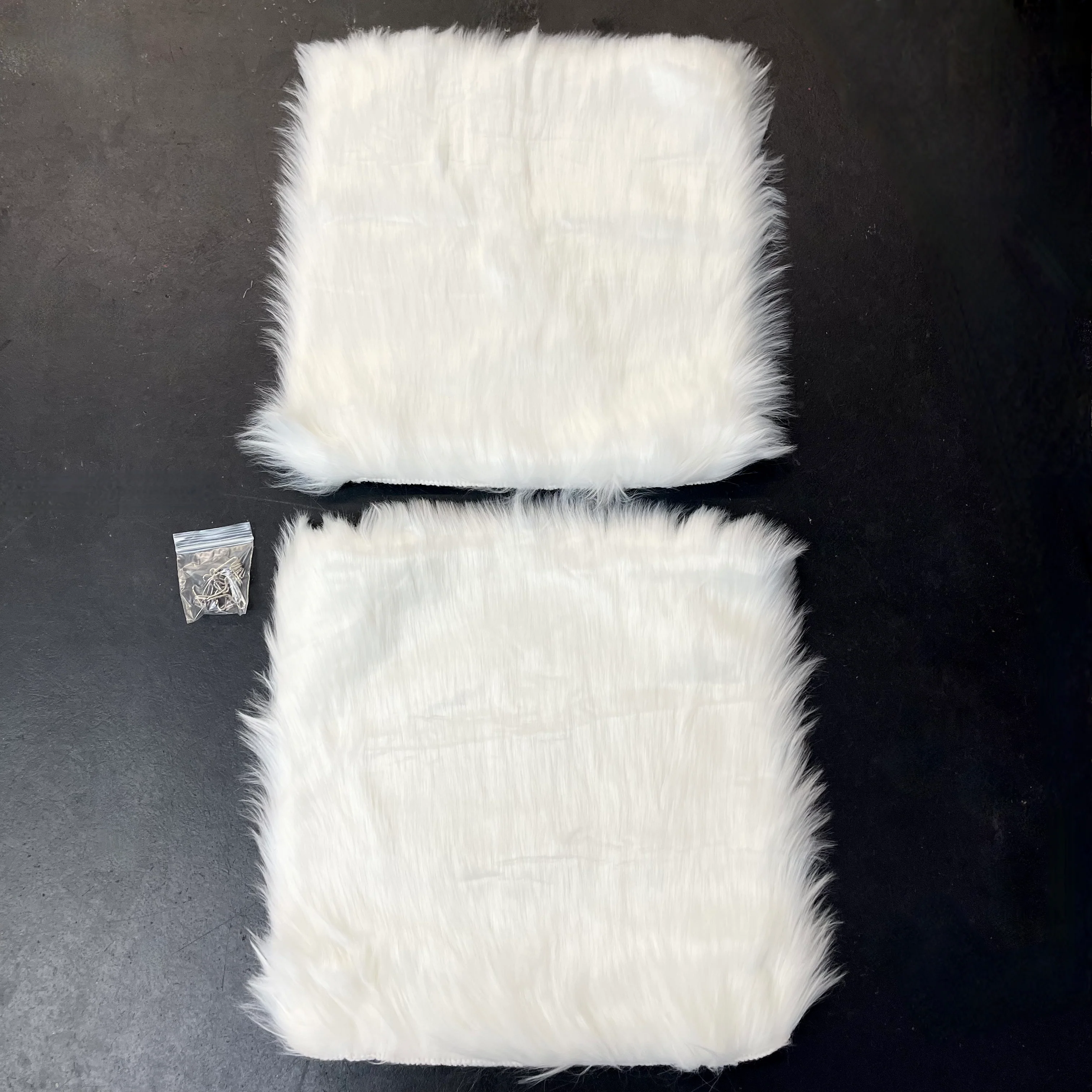 Faux Sheepskin Front Seat Covers - White (1 Pair) - Image 8