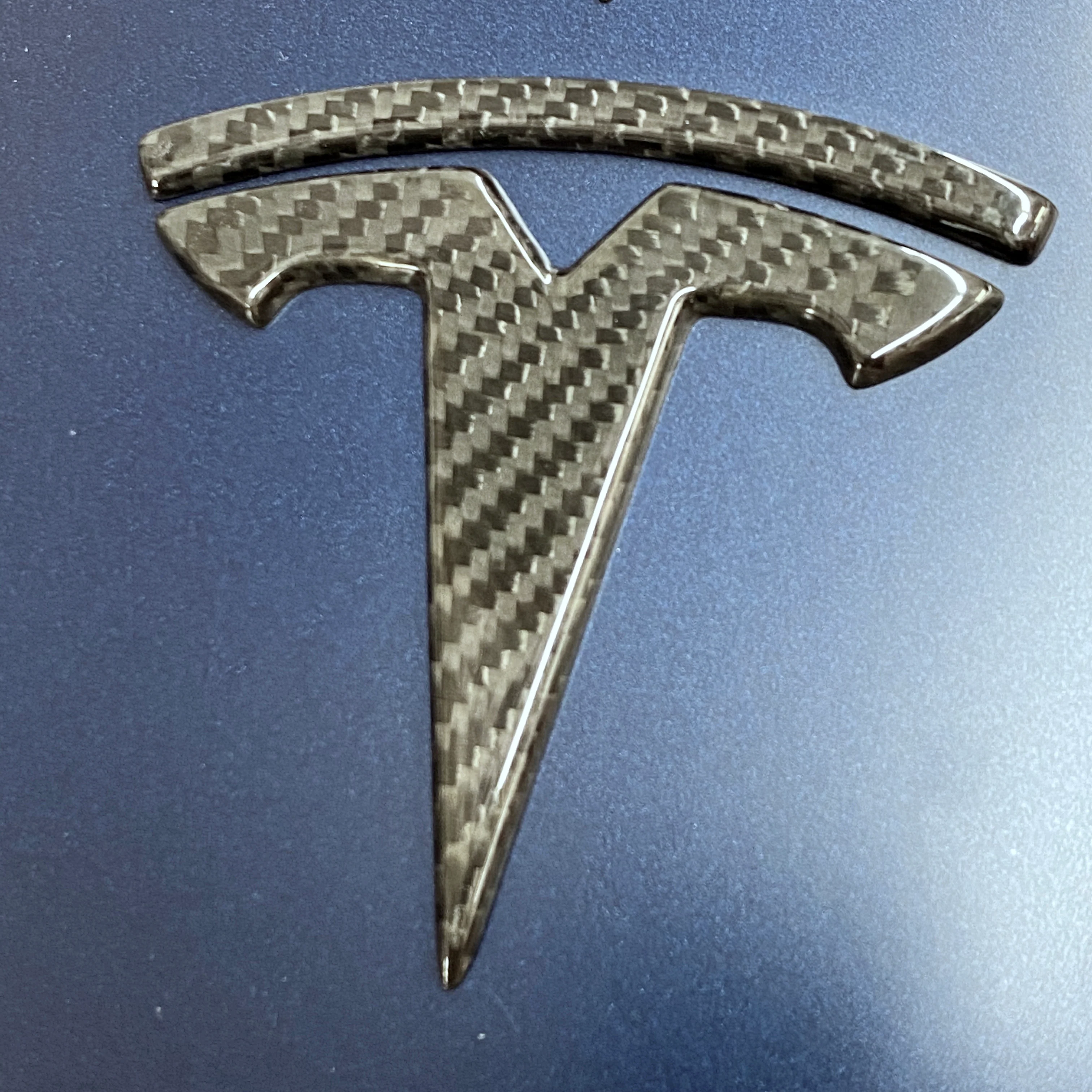 Model 3 T Logo Overlay (4 Pieces) Front & Back - Real Molded Carbon Fiber - Image 10