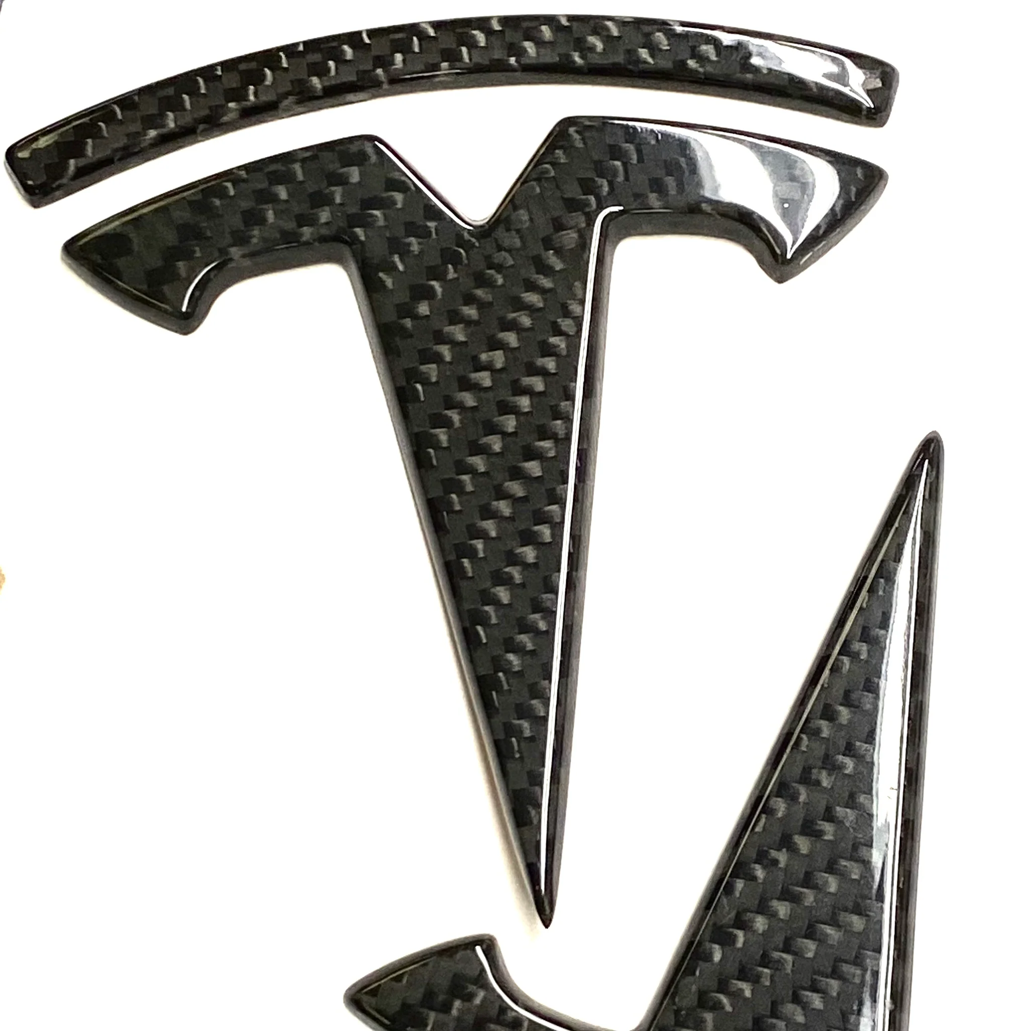 Model 3 T Logo Overlay (4 Pieces) Front & Back - Real Molded Carbon Fiber - Image 14