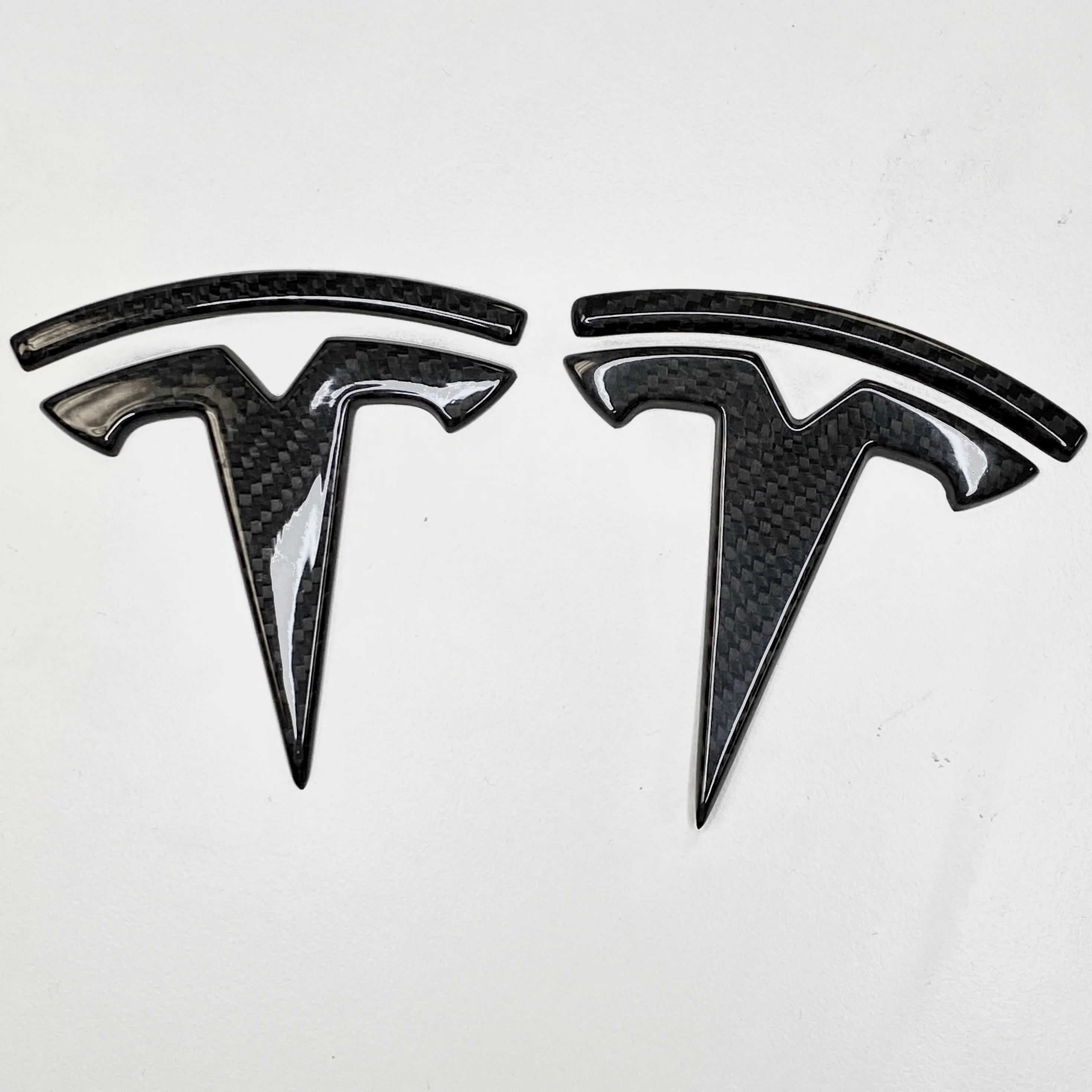 Model 3 T Logo Overlay (4 Pieces) Front & Back - Real Molded Carbon Fiber - Image 5