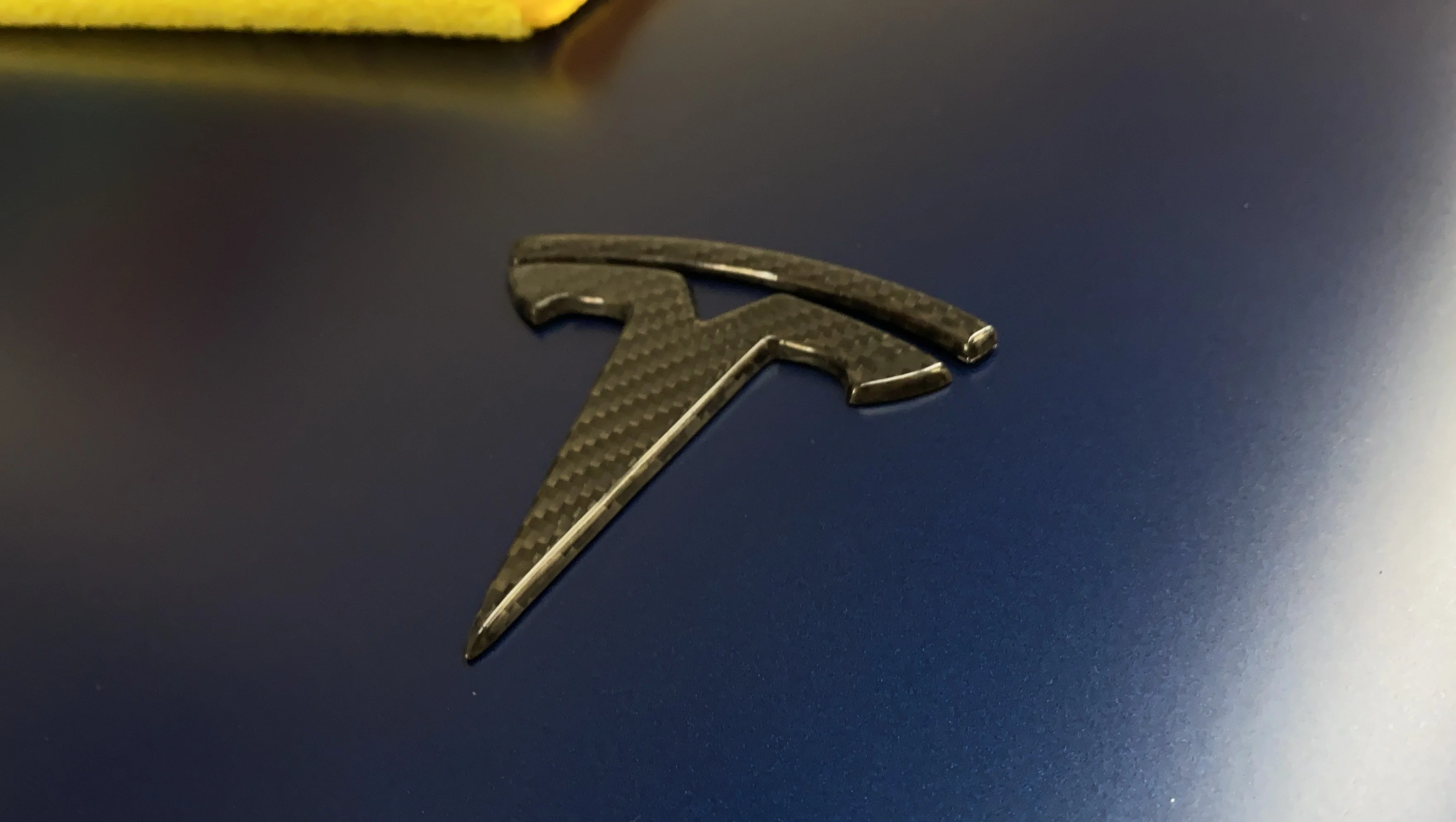 Model 3 T Logo Overlay (4 Pieces) Front & Back - Real Molded Carbon Fiber - Image 6