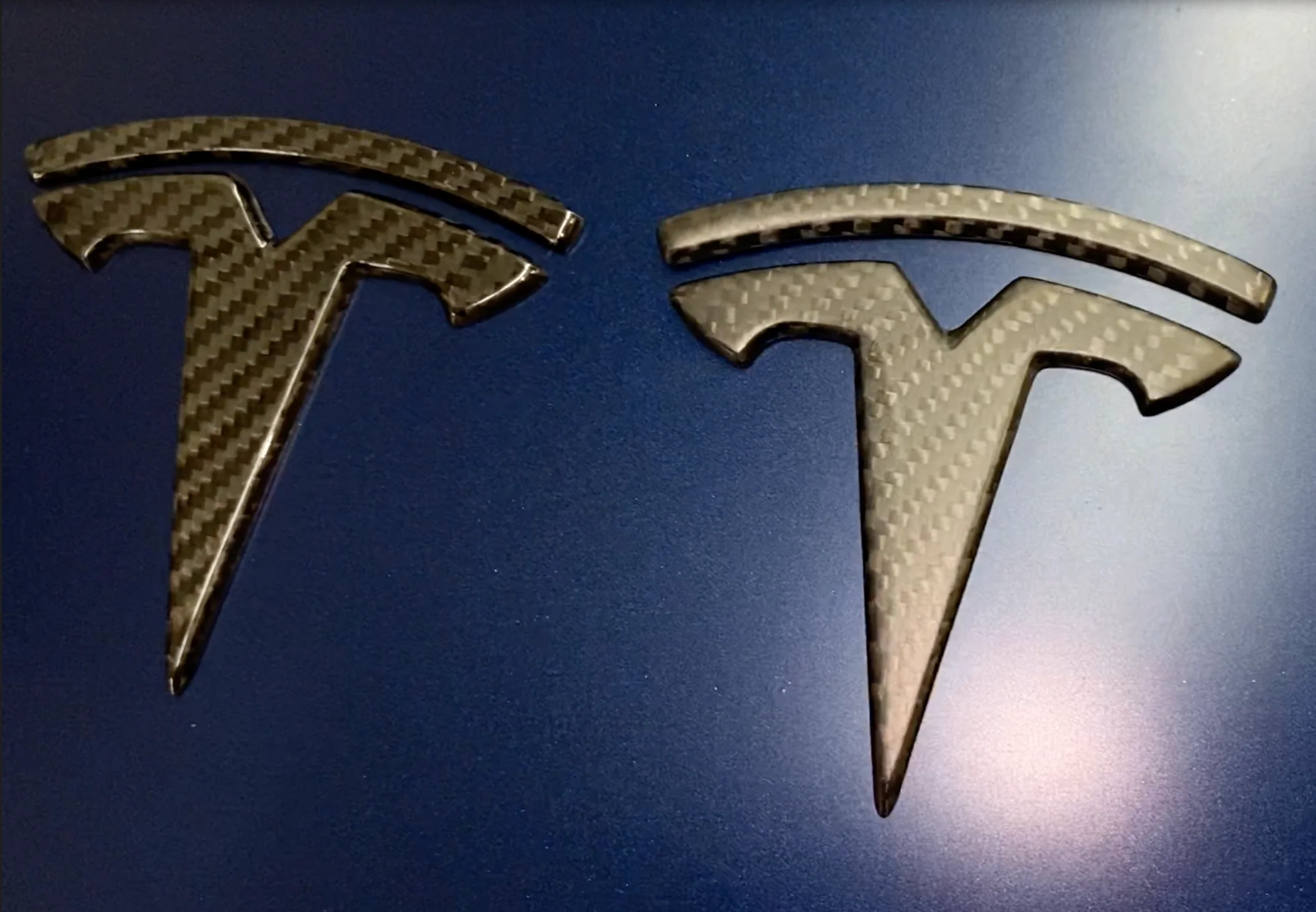 Model 3 T Logo Overlay (4 Pieces) Front & Back - Real Molded Carbon Fiber - Image 7