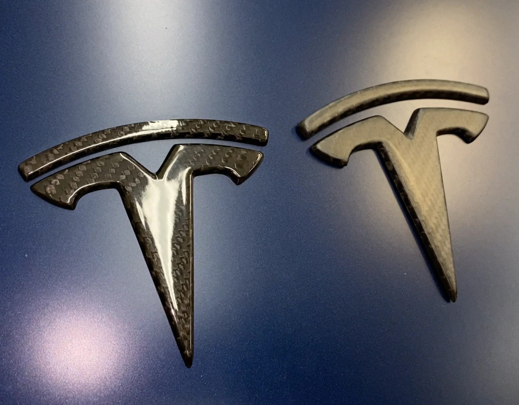 Model 3 T Logo Overlay (4 Pieces) Front & Back - Real Molded Carbon Fiber - Image 8