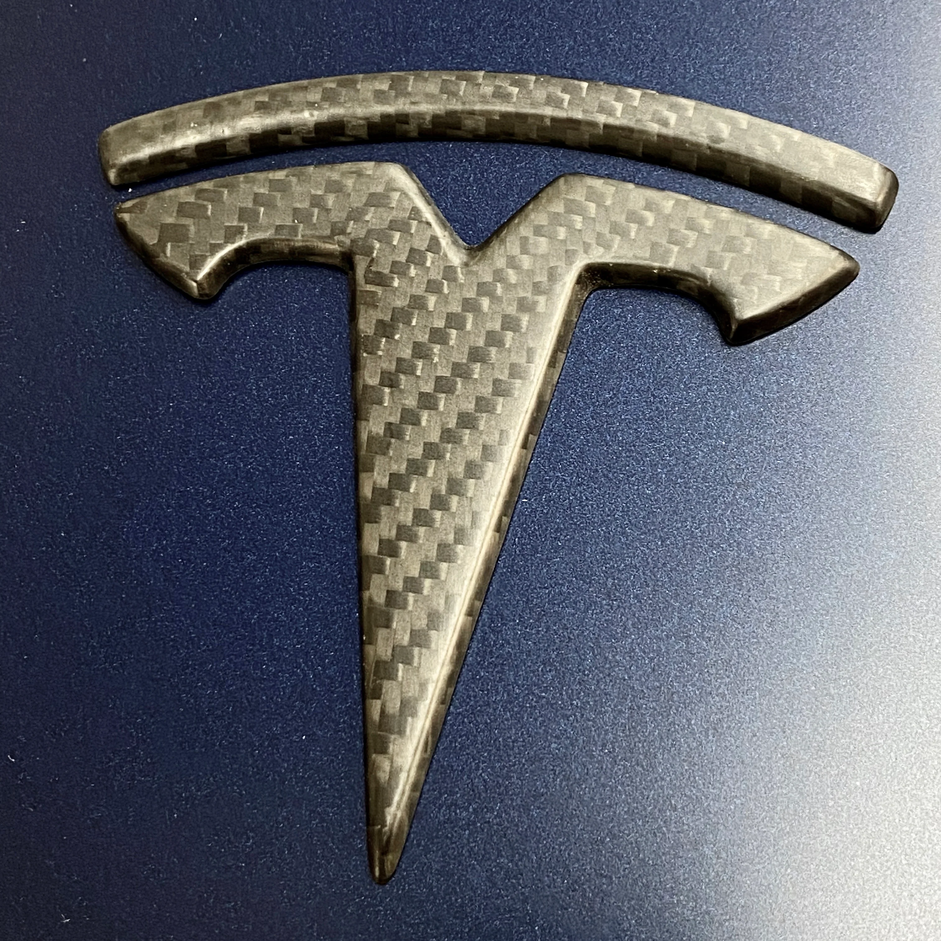 Model 3 T Logo Overlay (4 Pieces) Front & Back - Real Molded Carbon Fiber - Image 9