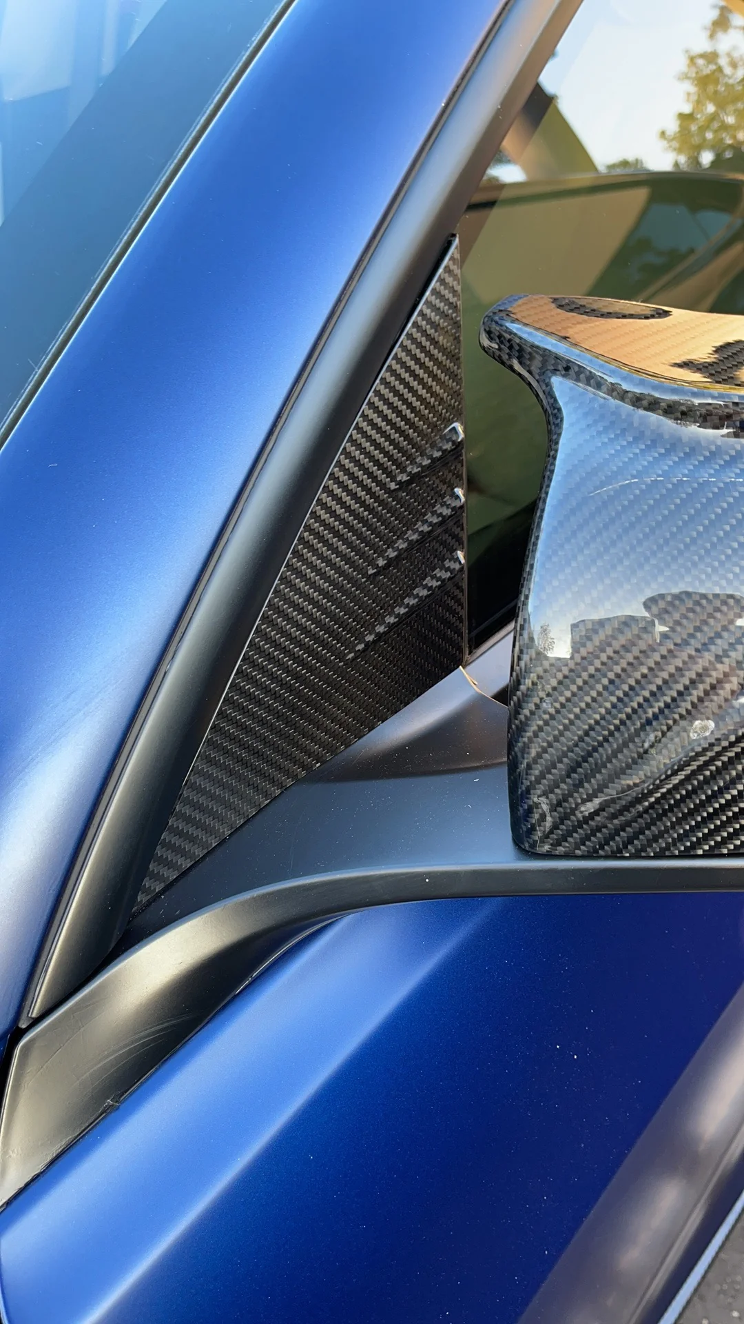 Model 3 A-Pillar Accent Overlays (1 Pair) - Real Molded Carbon Fiber - Image 8