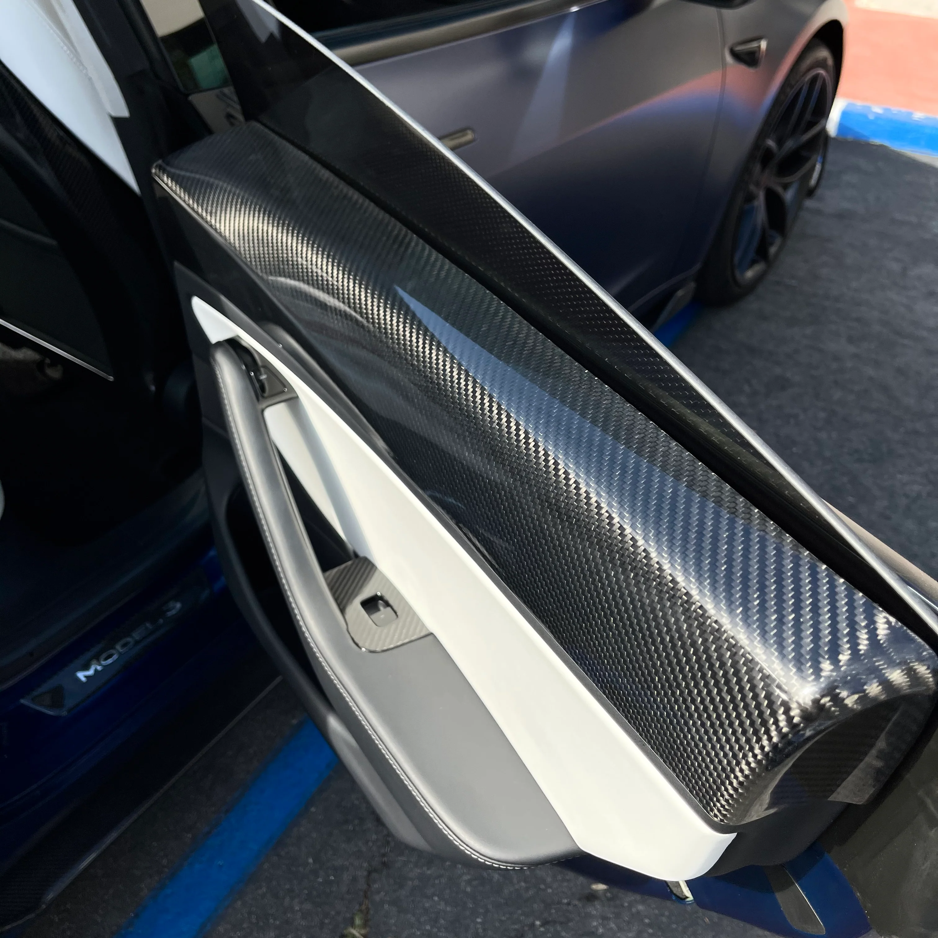2017- 2023 | Model 3 Rear Door Panel Overlays - Real Molded Carbon Fiber - Image 10