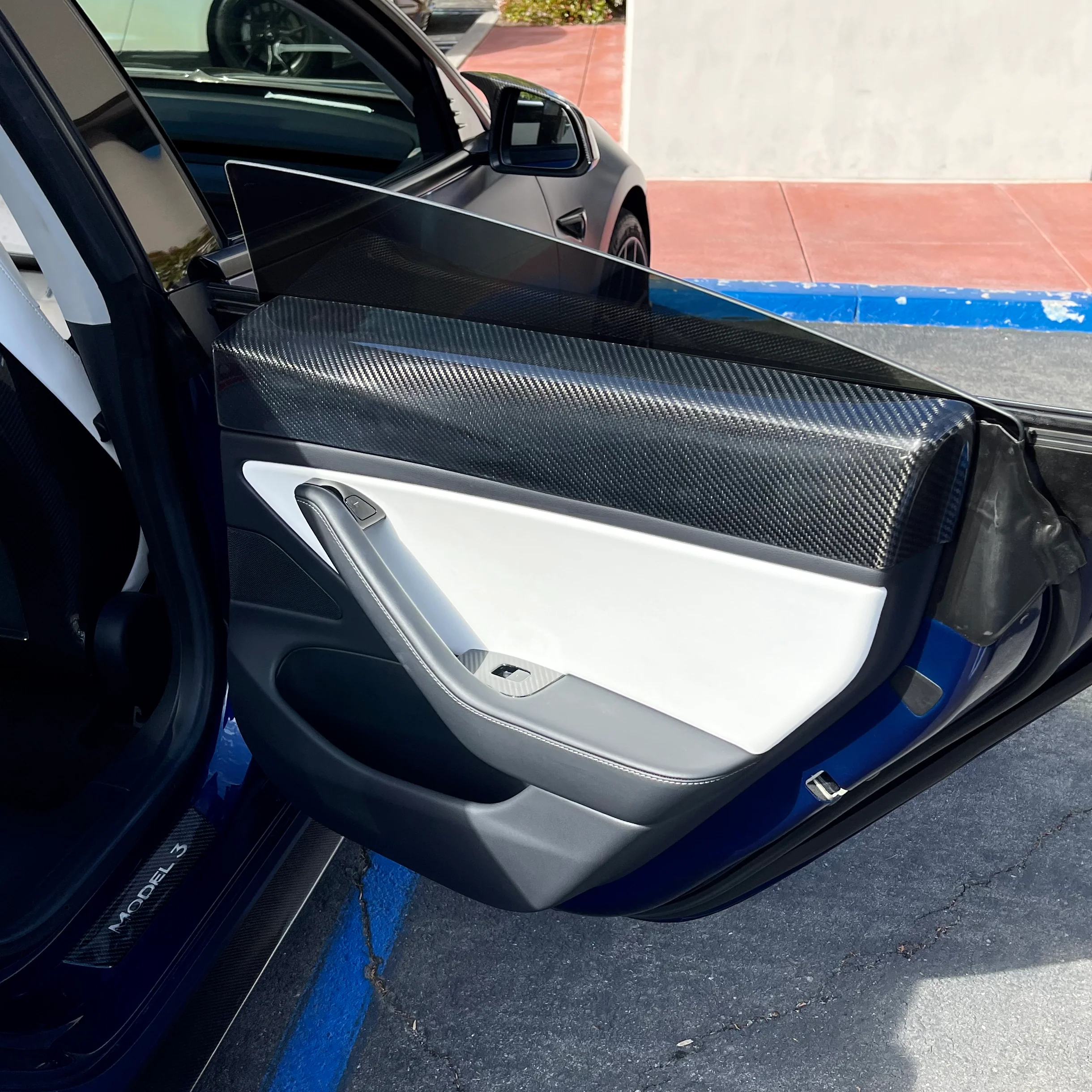 2017- 2023 | Model 3 Rear Door Panel Overlays - Real Molded Carbon Fiber - Image 11