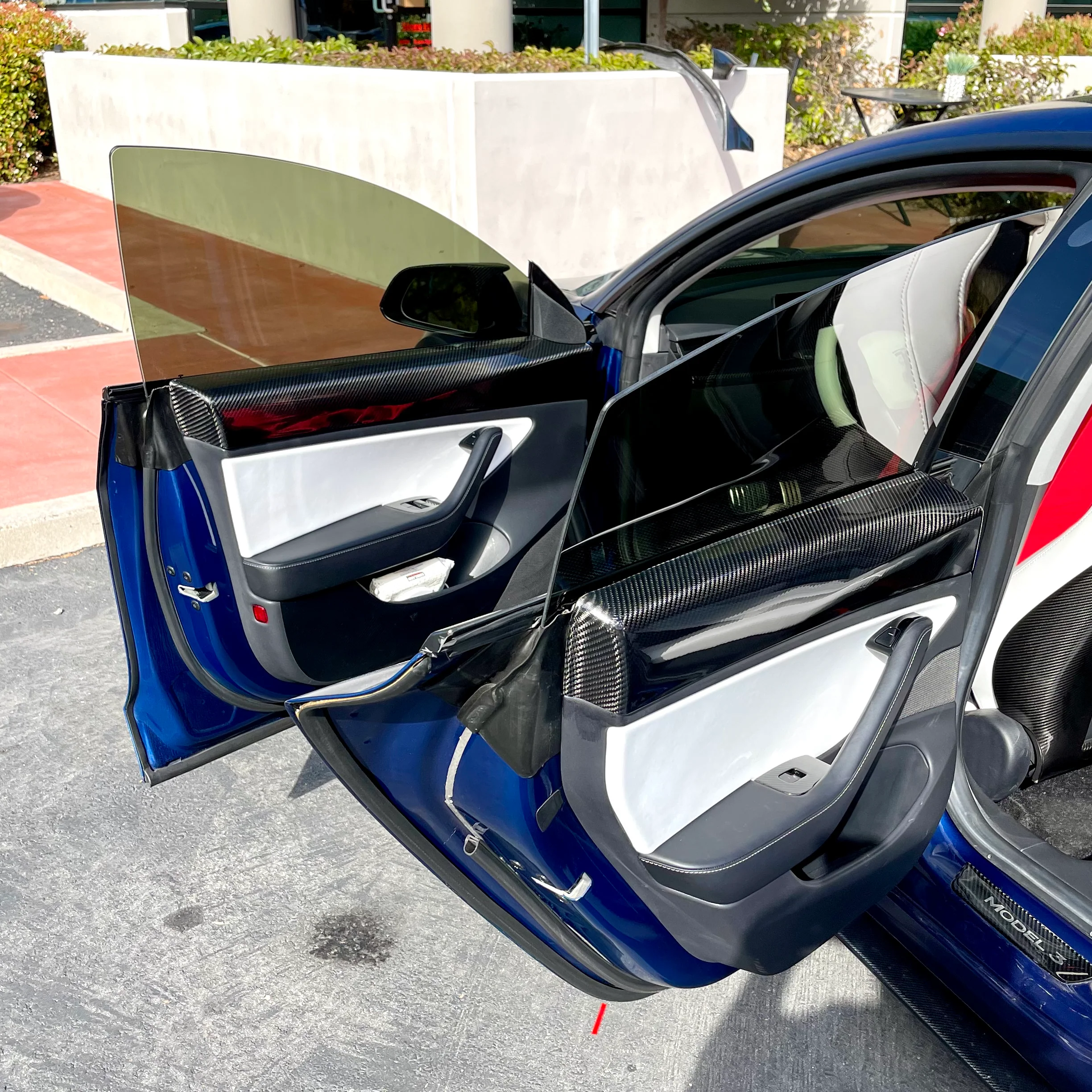2017- 2023 | Model 3 Rear Door Panel Overlays - Real Molded Carbon Fiber - Image 7