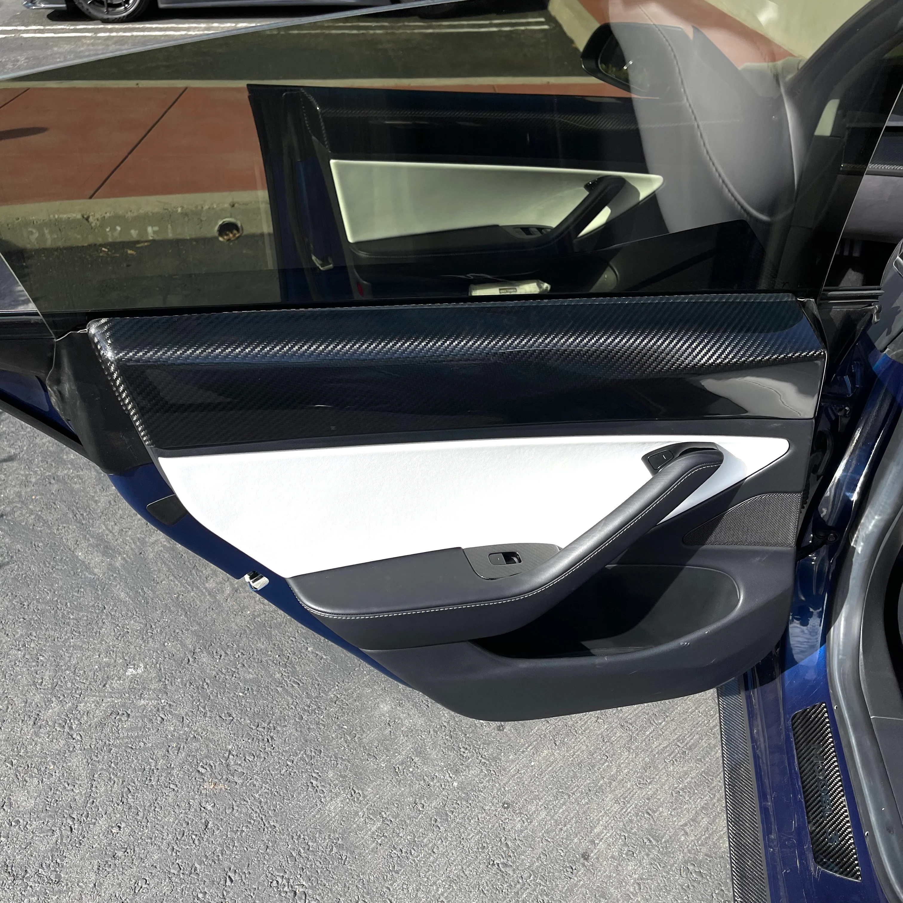 2017- 2023 | Model 3 Rear Door Panel Overlays - Real Molded Carbon Fiber - Image 8