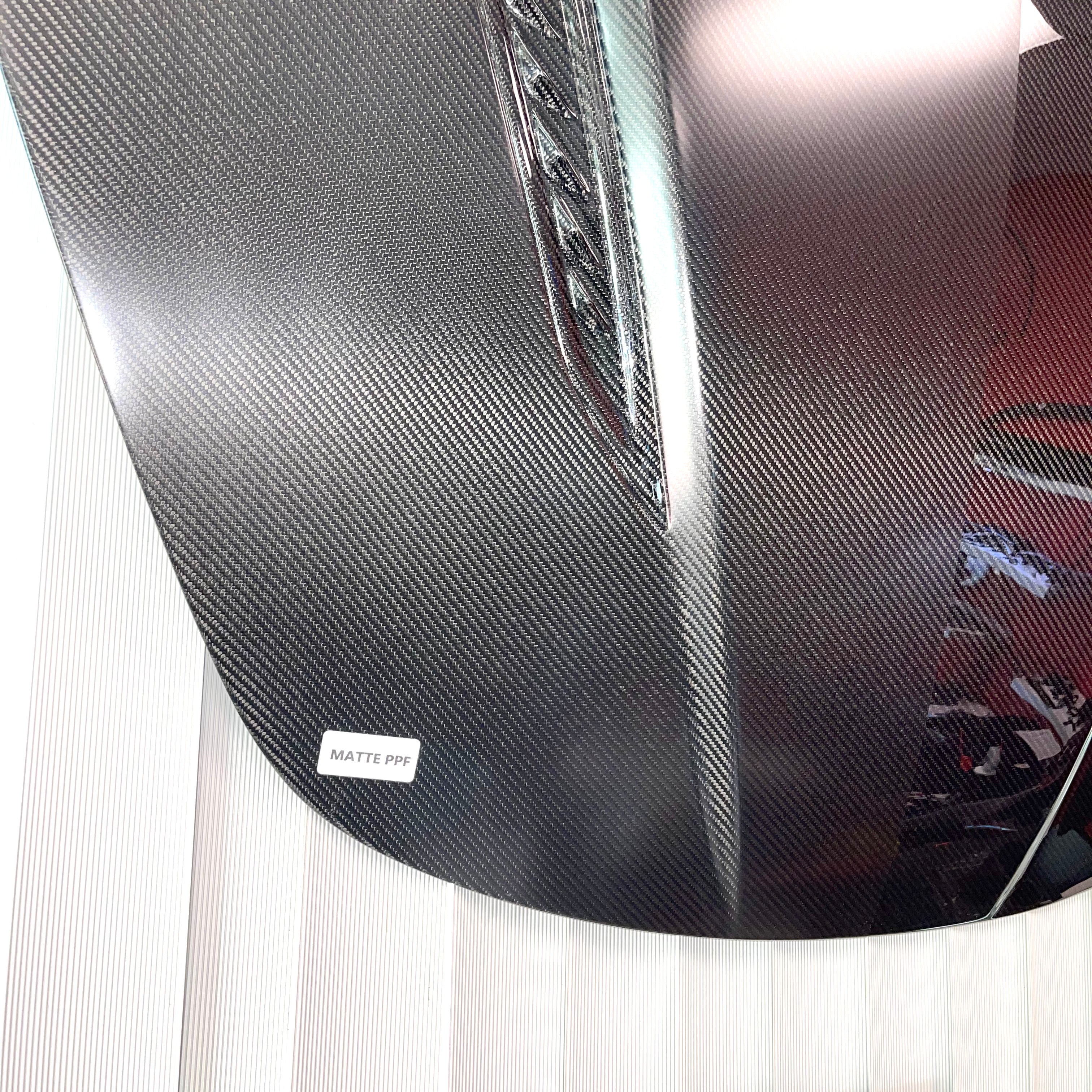 2017-2023 | Model 3 Viento Shark Tooth Hood - Dual Layer Clear Bra- Real Molded Carbon Fiber - Image 10