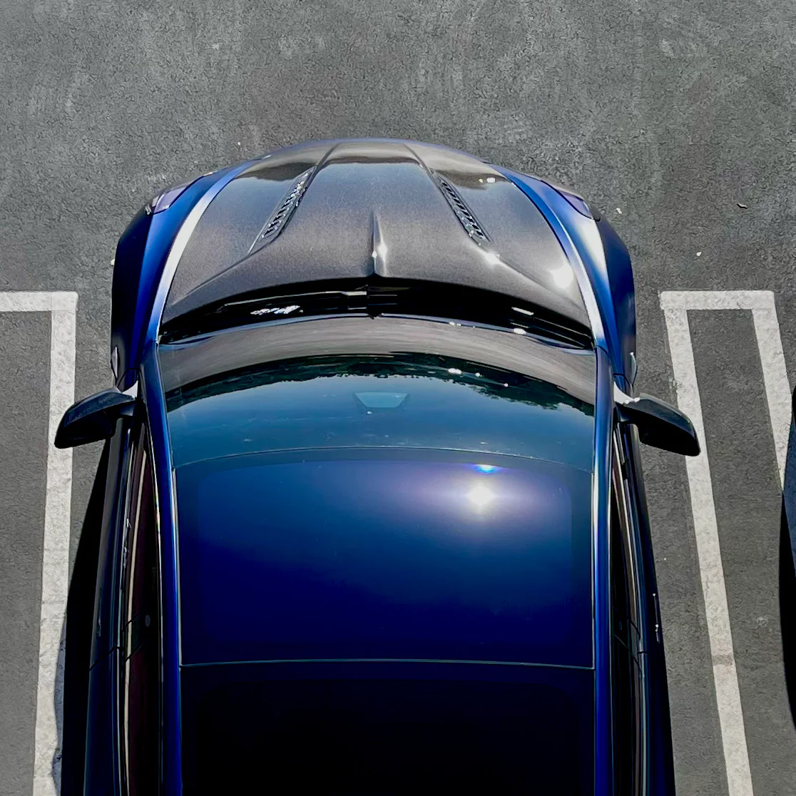 2017-2023 | Model 3 Viento Shark Tooth Hood - Dual Layer Clear Bra- Real Molded Carbon Fiber - Image 8