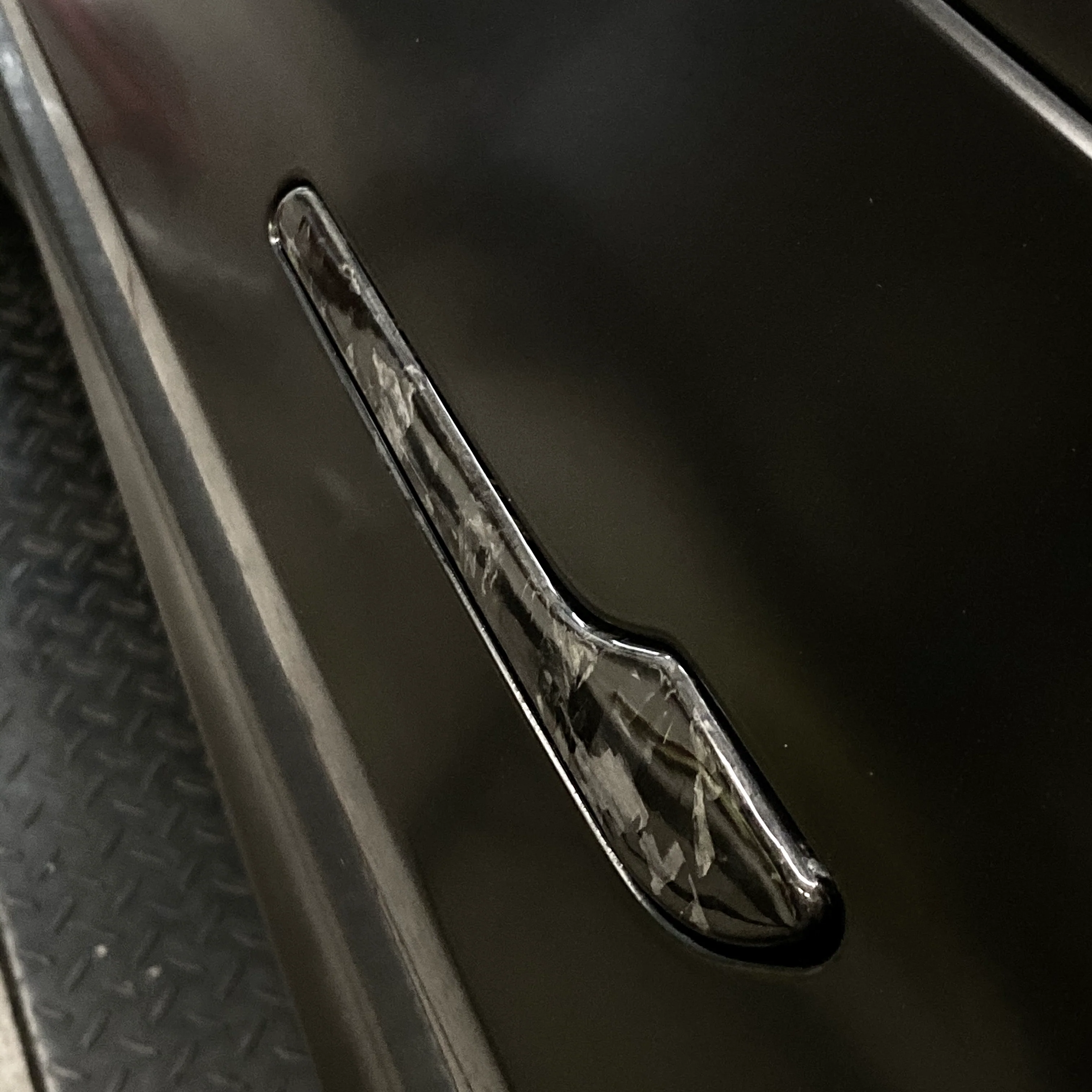 Model 3 Door Handle Overlays - Real Forged Carbon Fiber - Image 4