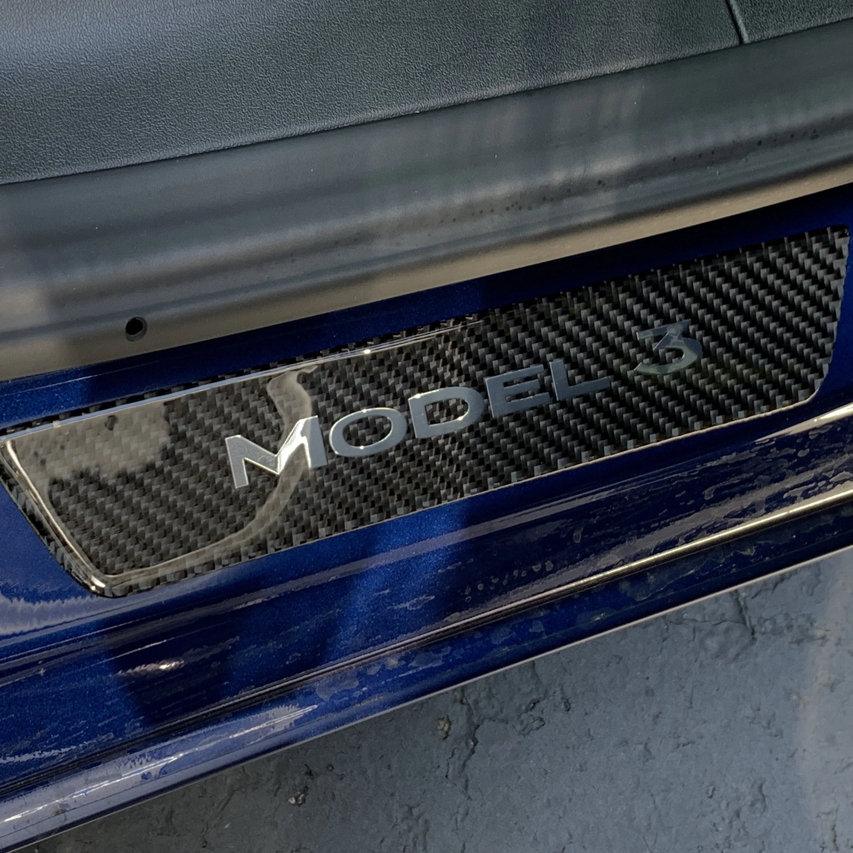 Model 3 Door Sill Covers Front & Rear (1 Pair) - Flexible Urethane Carbon Fiber - Image 7