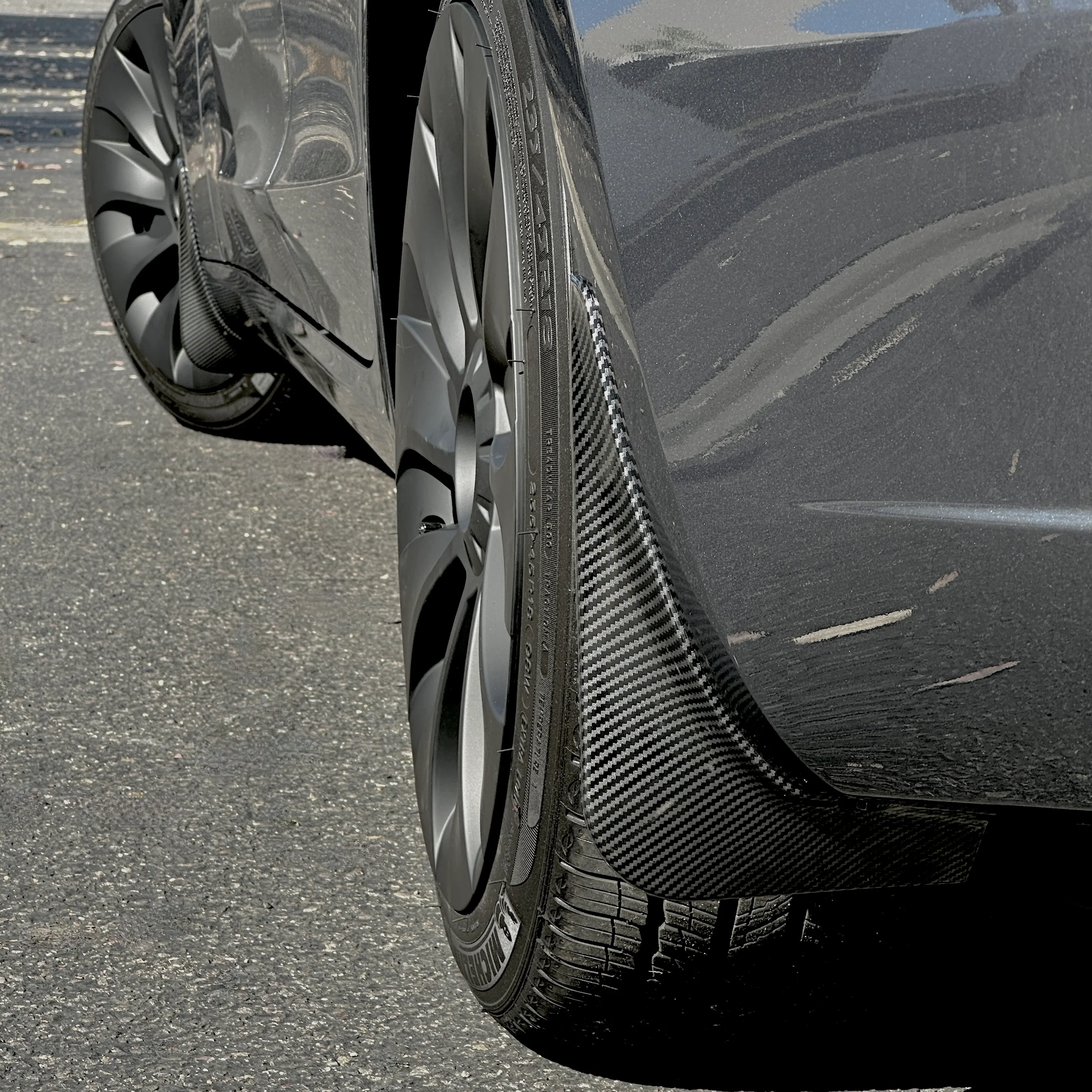Model 3 Mud Flaps Screwless - Glossy Carbon Fiber Look - (Set of 4) - Image 5
