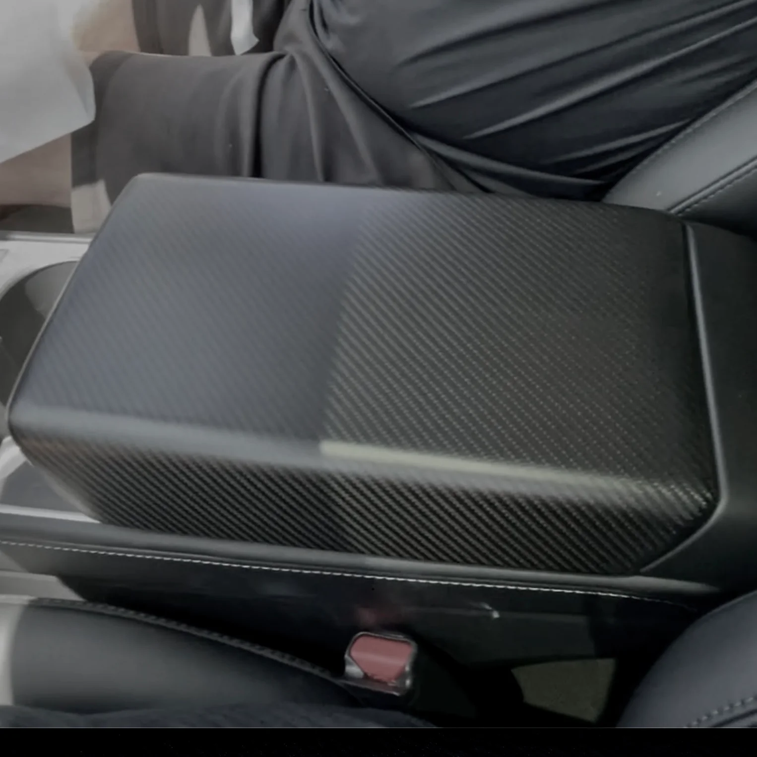Model 3 & Y Armrest Overlay - Real Molded Carbon Fiber - Image 11